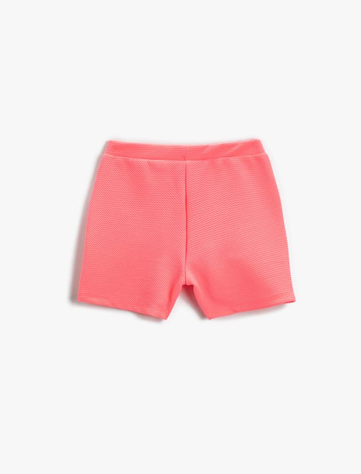 Kız Çocuk Dokulu Basic Mini Şort Etek