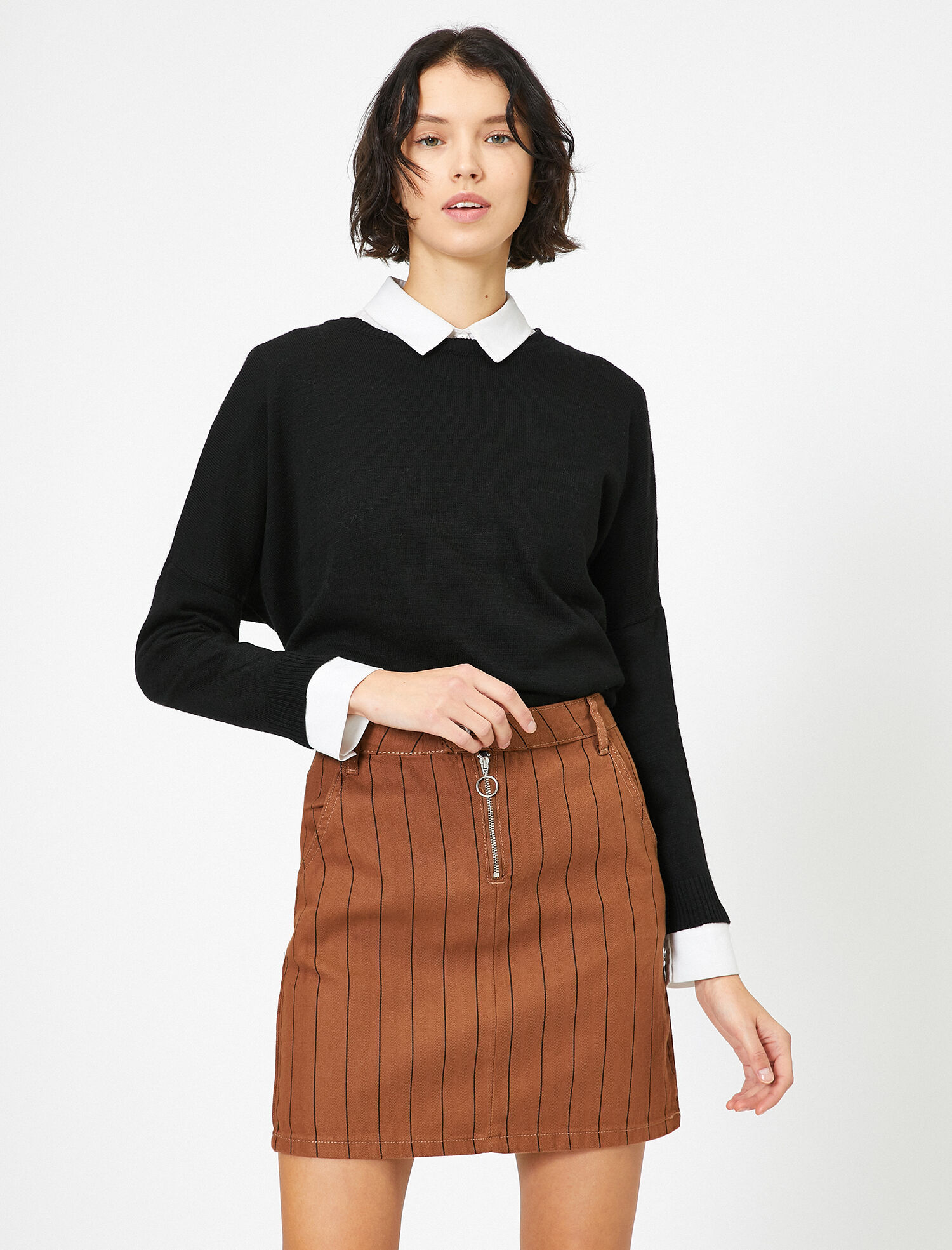   Fermuar Detaylı Etek