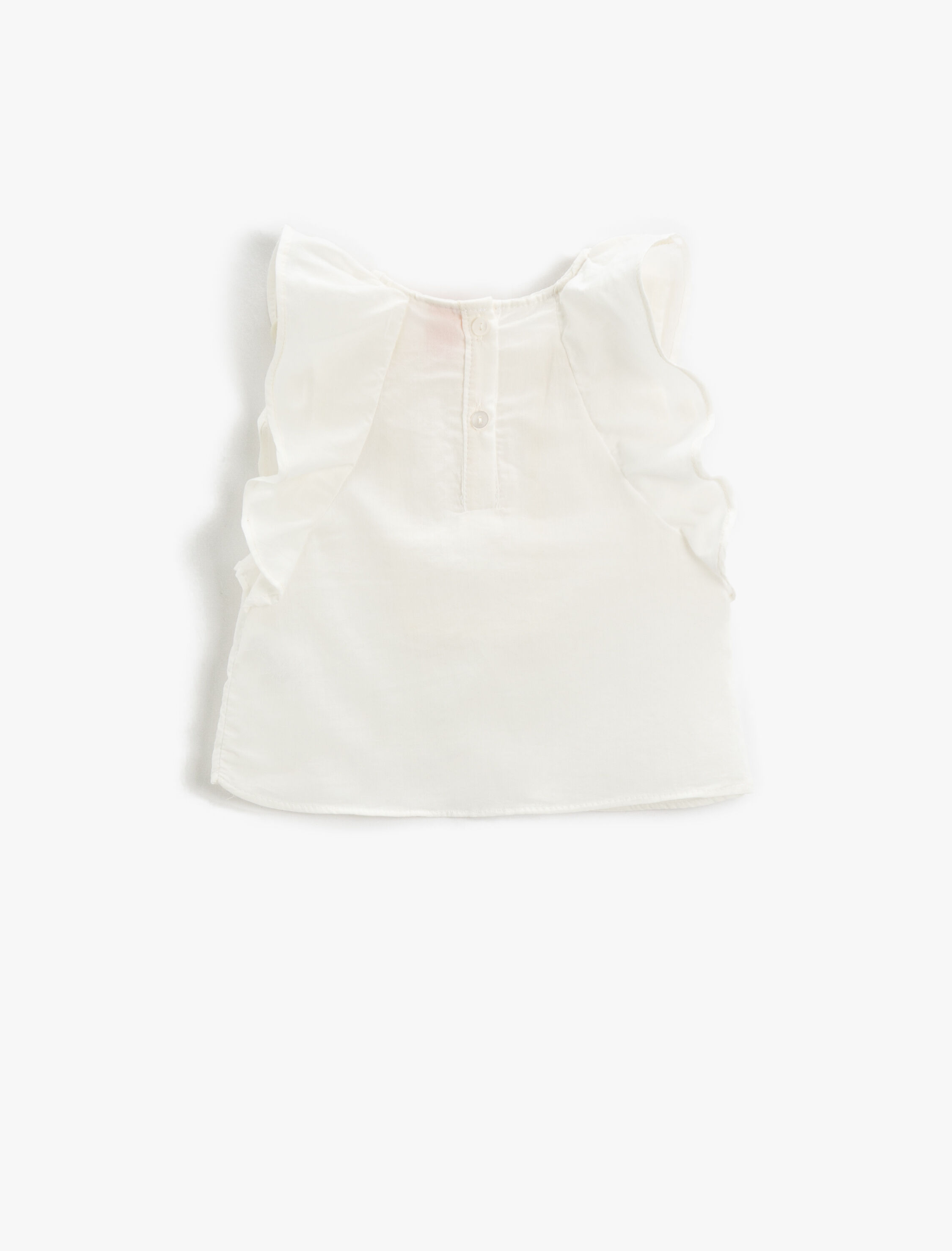  Kız Bebek Kolsuz Fırfırlı Bluz Pamuklu