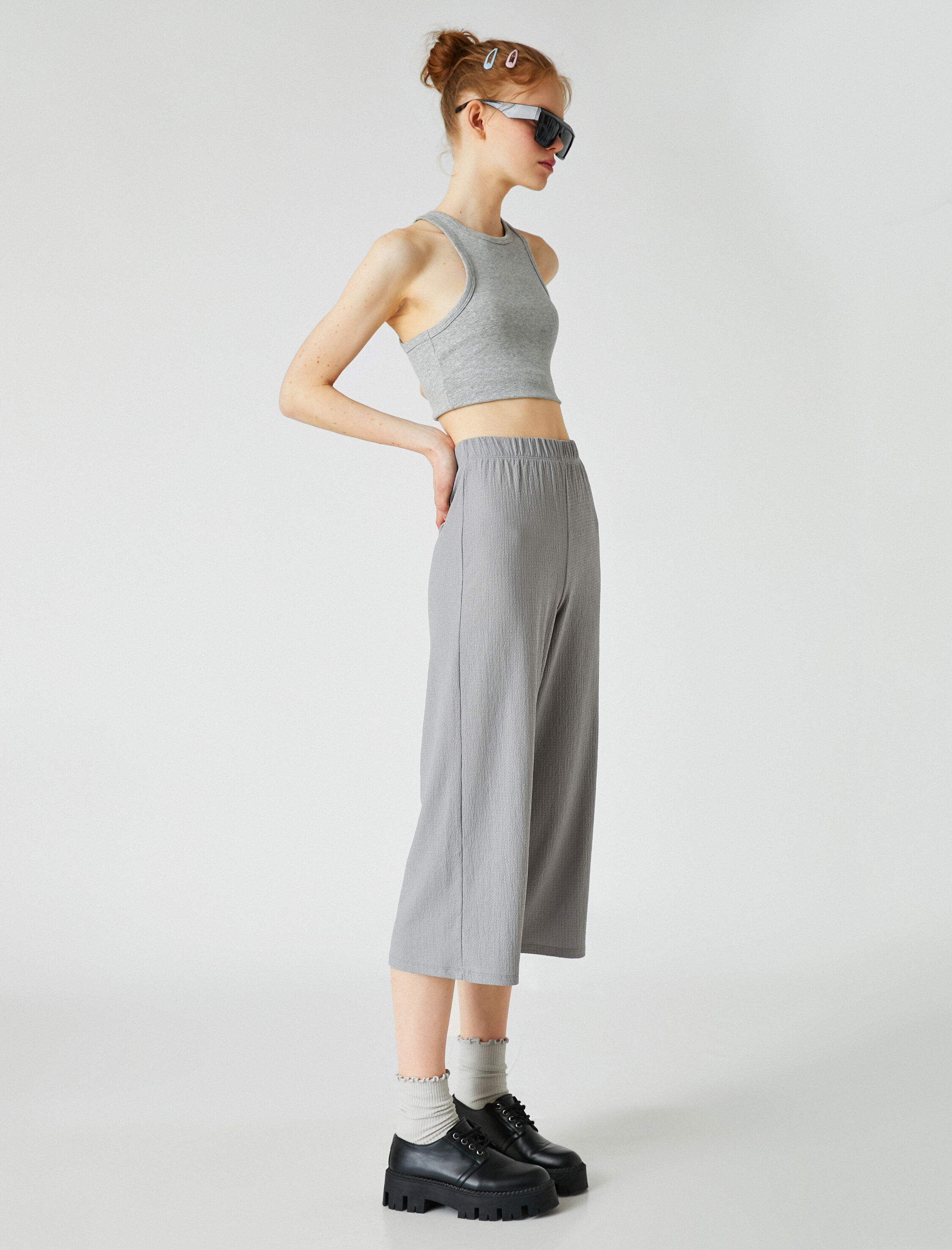   Beli Lastikli Geniş Paça Pantolon