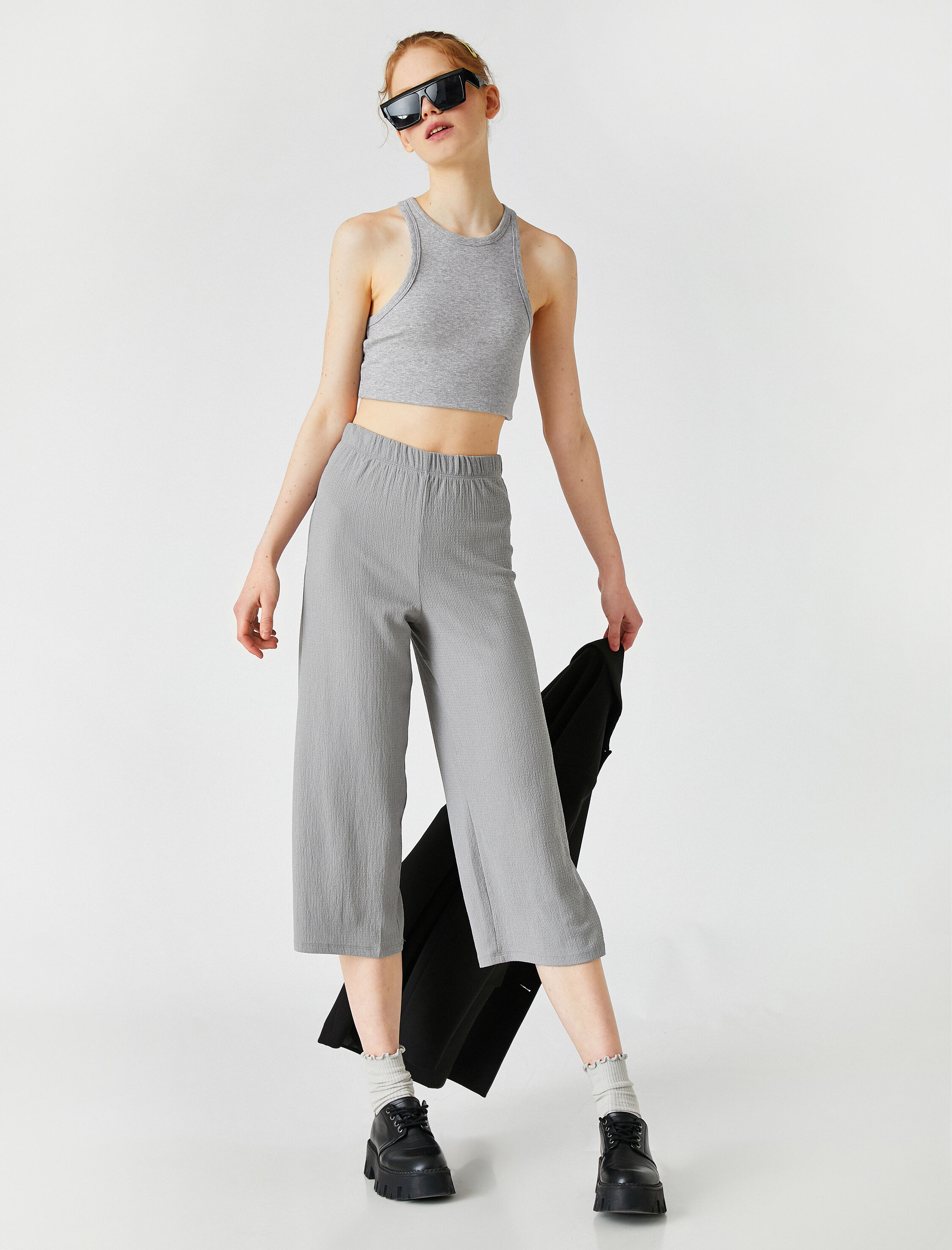   Beli Lastikli Geniş Paça Pantolon