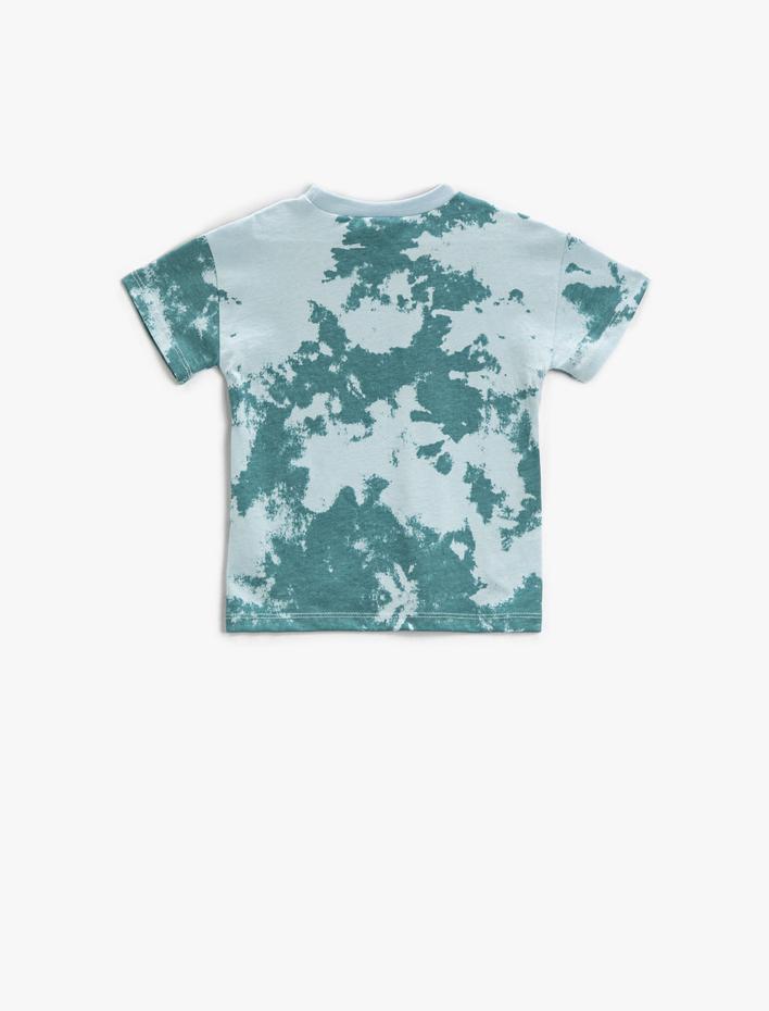 Erkek Bebek Batik Desenli Tişört Kısa Kollu Bisiklet Yaka Pamuklu