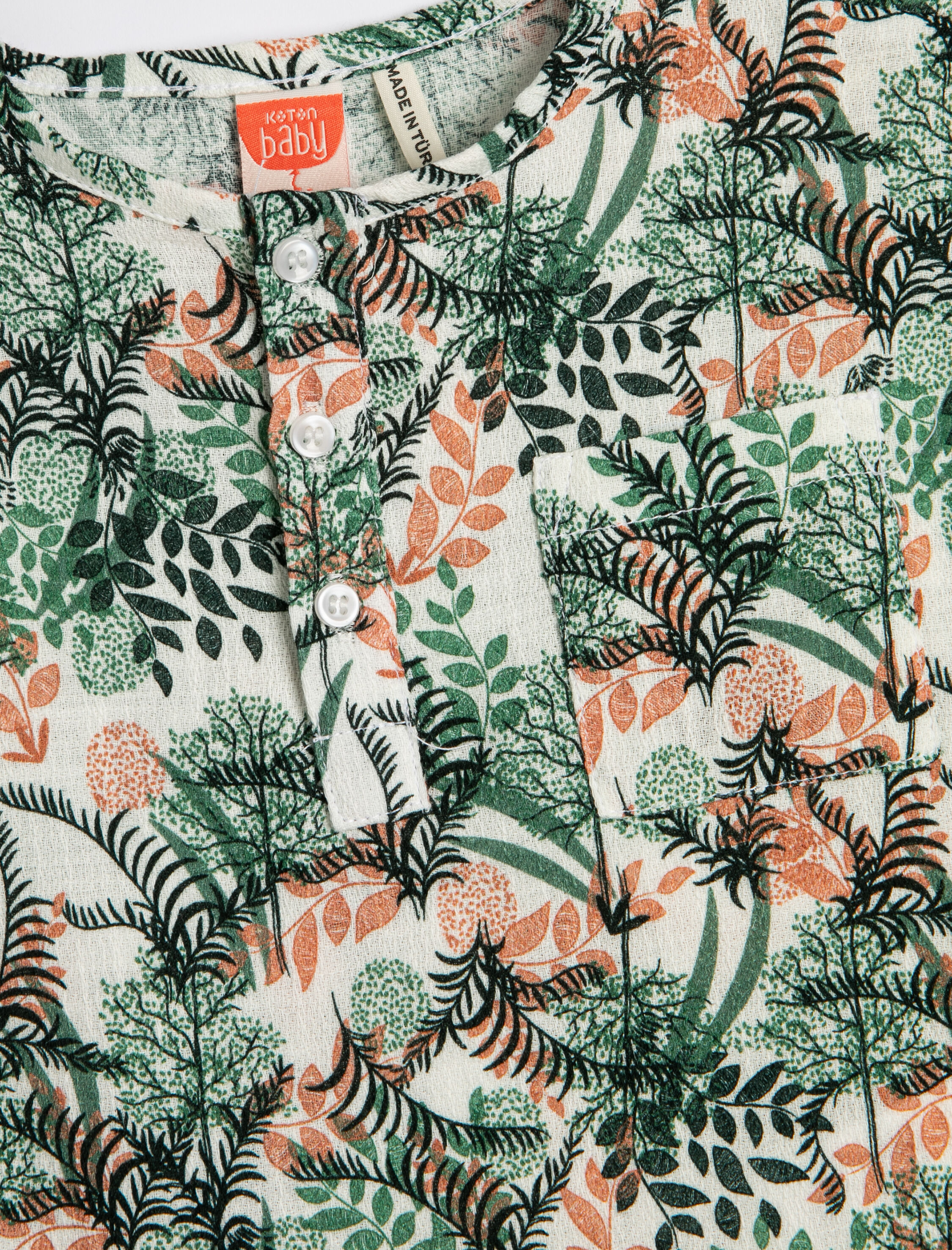  Erkek Bebek Floral Tişört Kısa Kollu Bisiklet Yaka Pamuklu