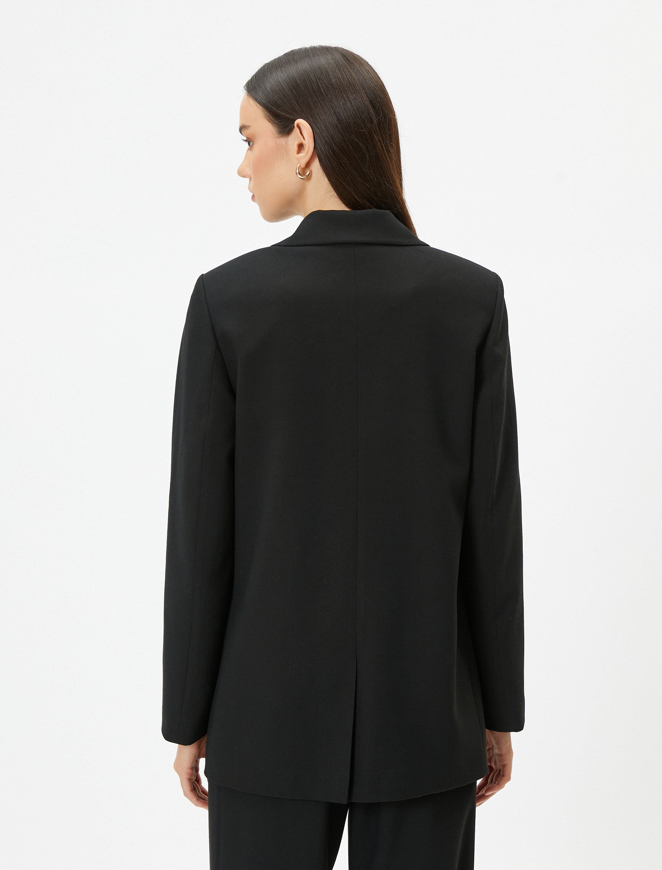   Vatkalı Blazer Ceket Tek Düğmeli Cep Detaylı