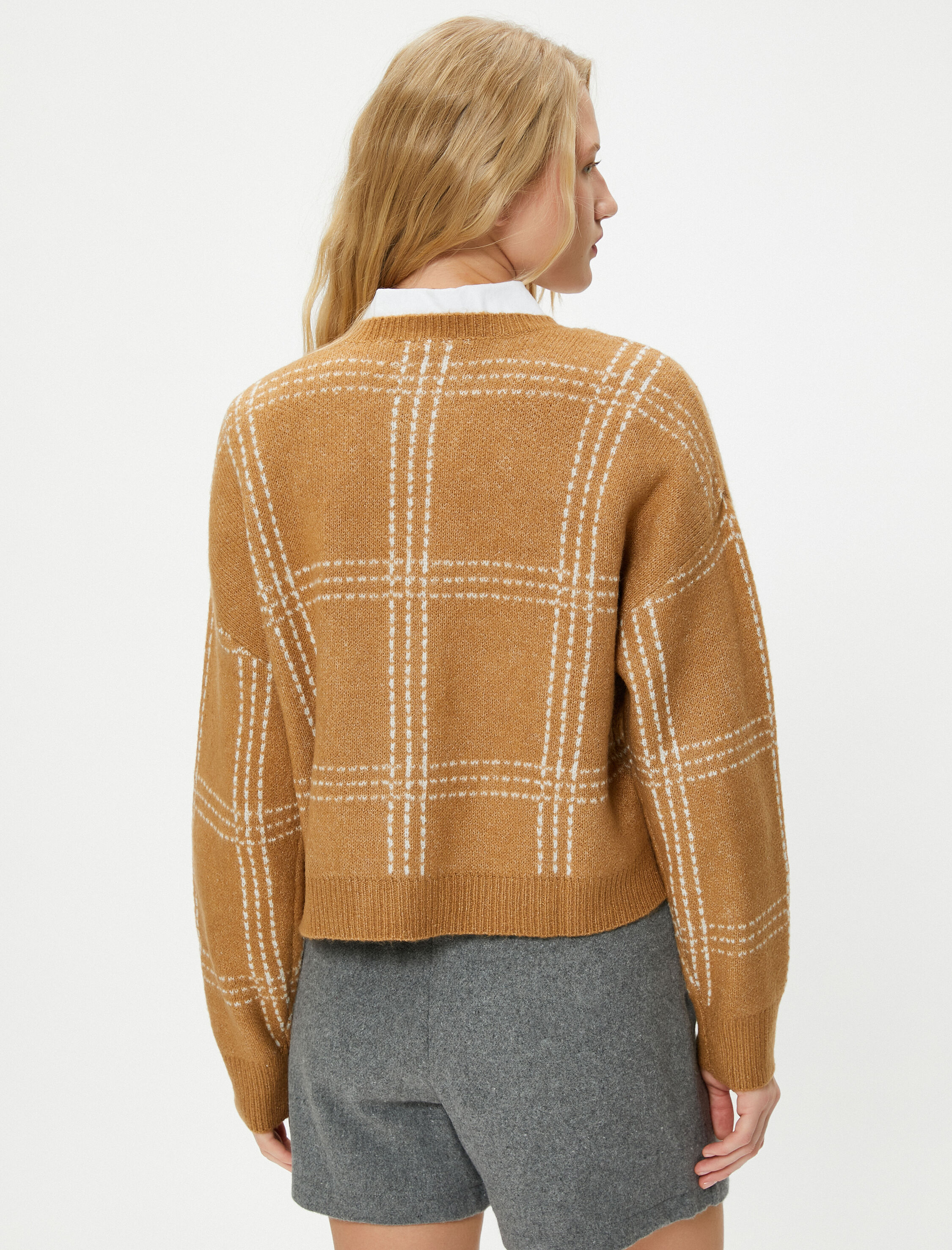   Triko Kazak Yumuşak Dokulu Uzun Kollu Bisiklet Yaka