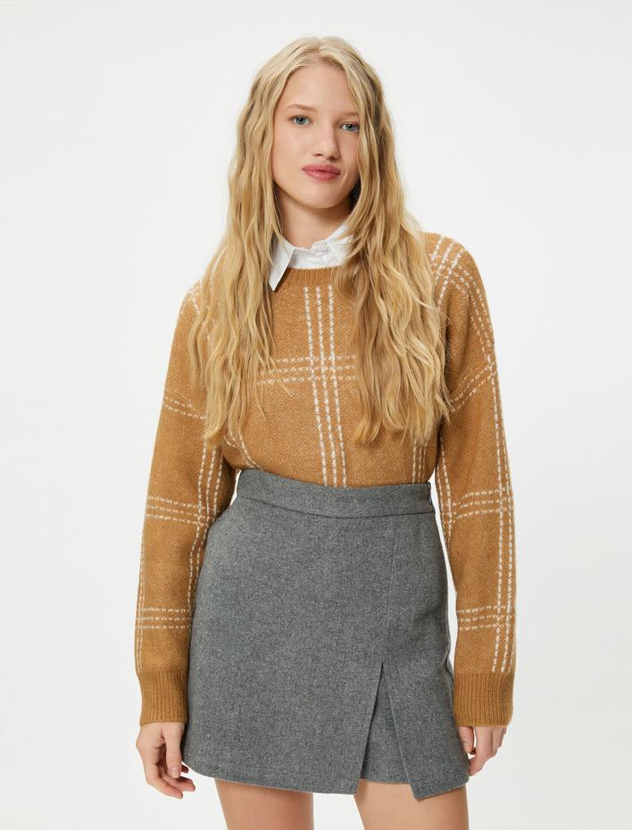  Triko Kazak Yumuşak Dokulu Uzun Kollu Bisiklet Yaka