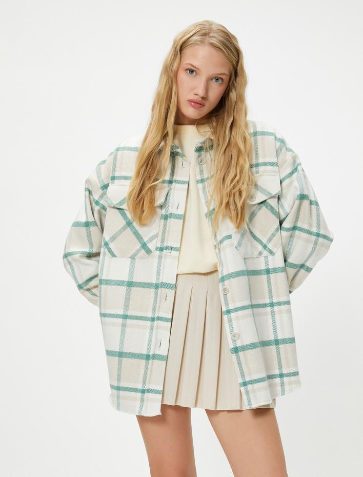  Oduncu Gömleği Uzun Kollu Yumuşak Dokulu Kapaklı Cep Detaylı