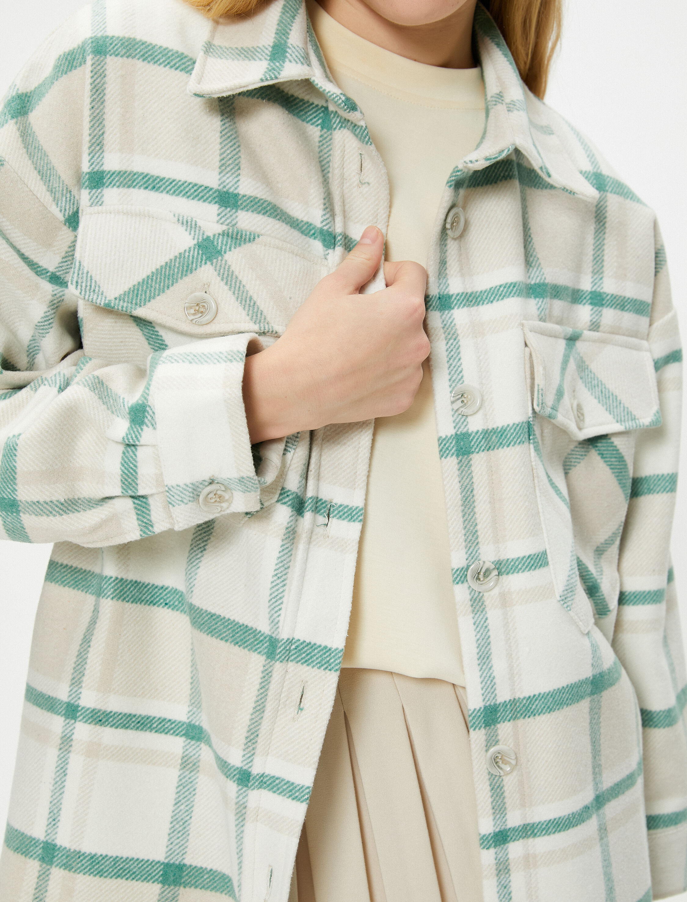   Oduncu Gömleği Uzun Kollu Yumuşak Dokulu Kapaklı Cep Detaylı