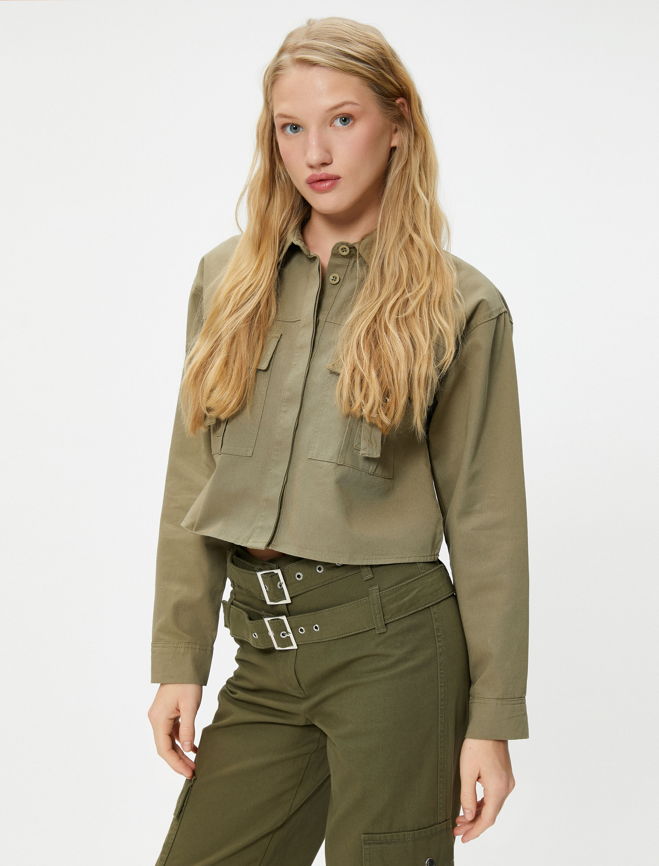   Gömlek Ceket Kapaklı Cepli Pamuklu