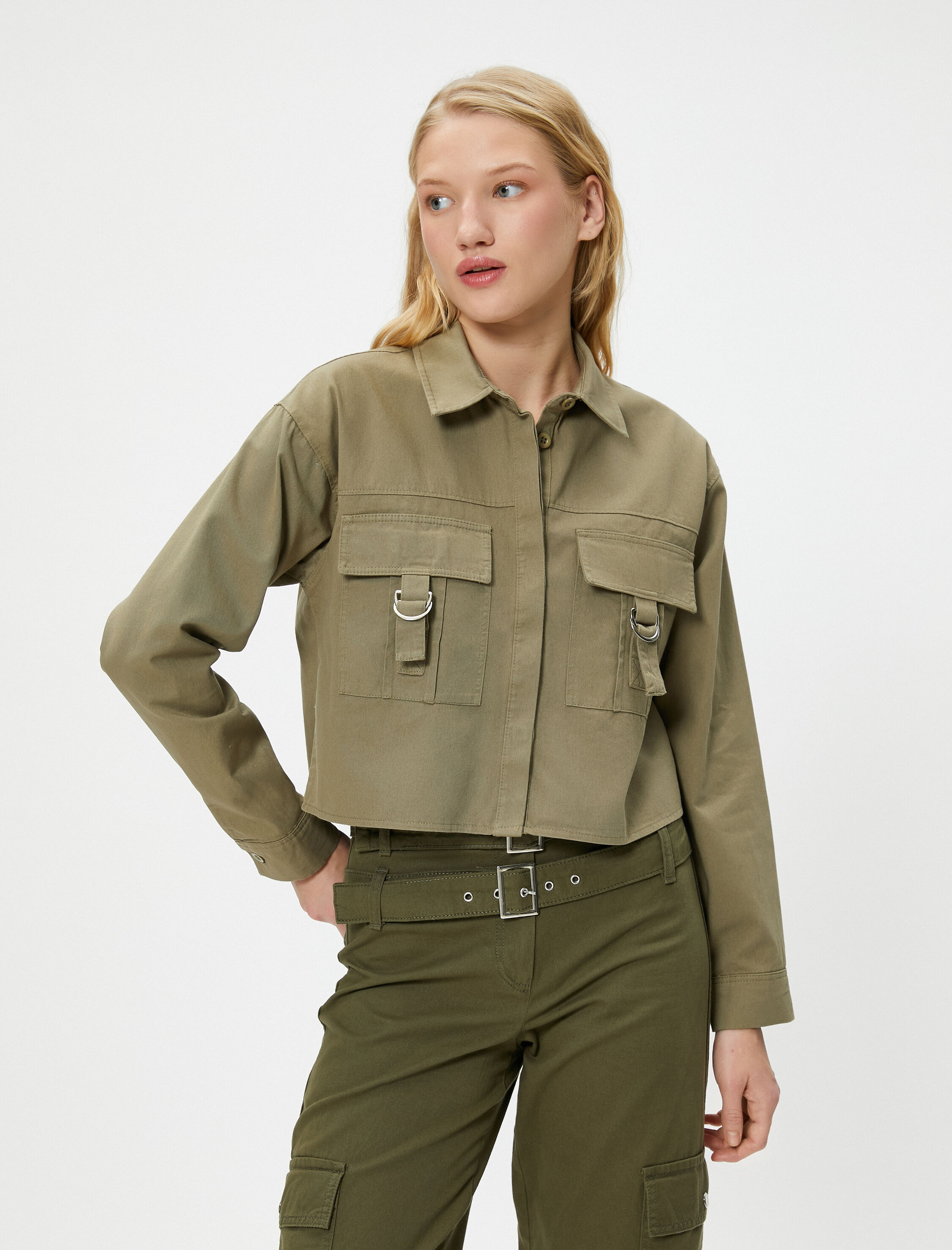   Gömlek Ceket Kapaklı Cepli Pamuklu