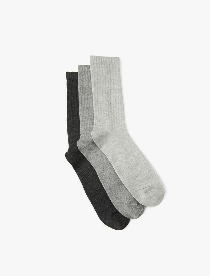 Erkek Basic 3'lü Soket Çorap Seti Çok Renkli