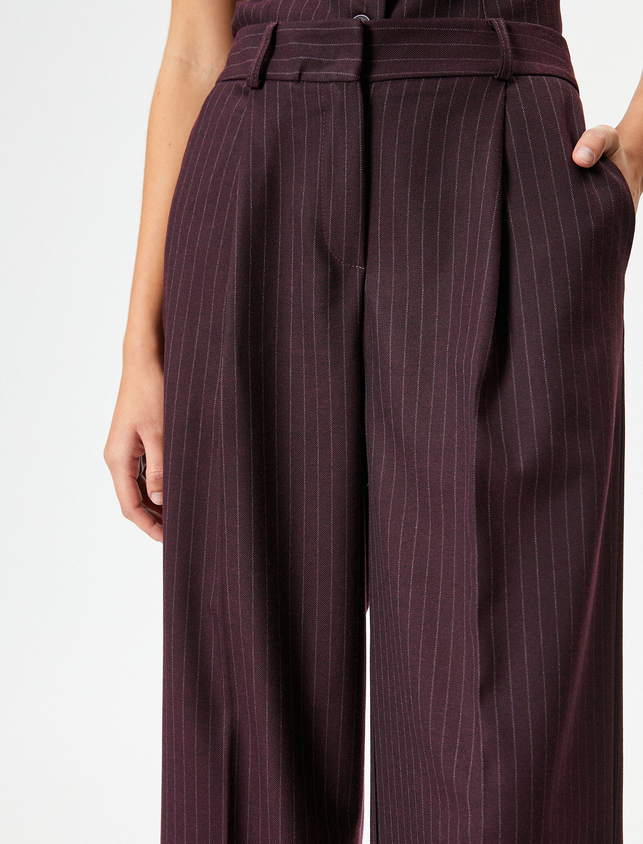   Palazzo Pantolon Yüksek Bel Pileli Düğmeli