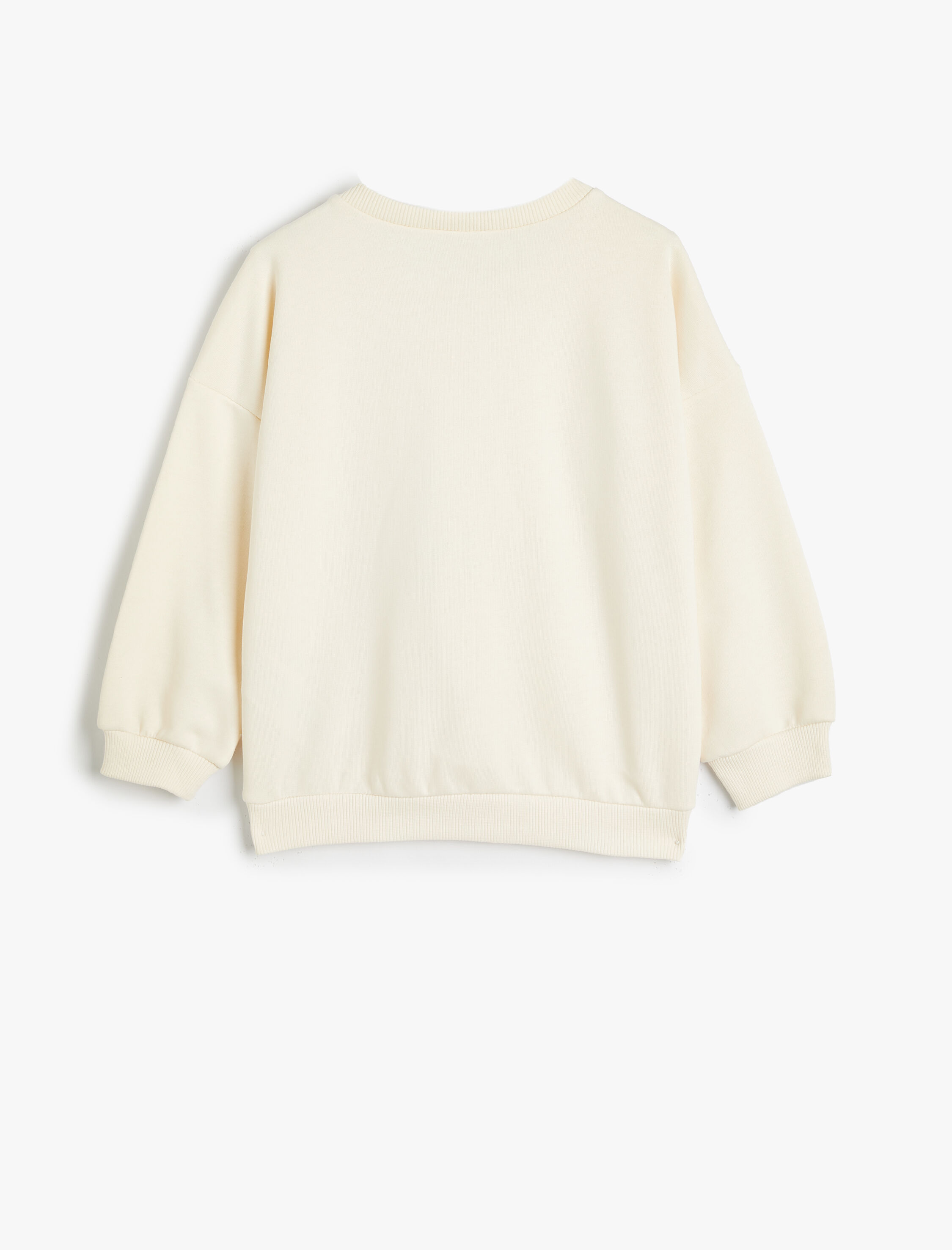  Kız Çocuk Sweatshirt Uzun Kollu Bisiklet Yaka Yaz Temalı Slogan Baskılı Pamuklu