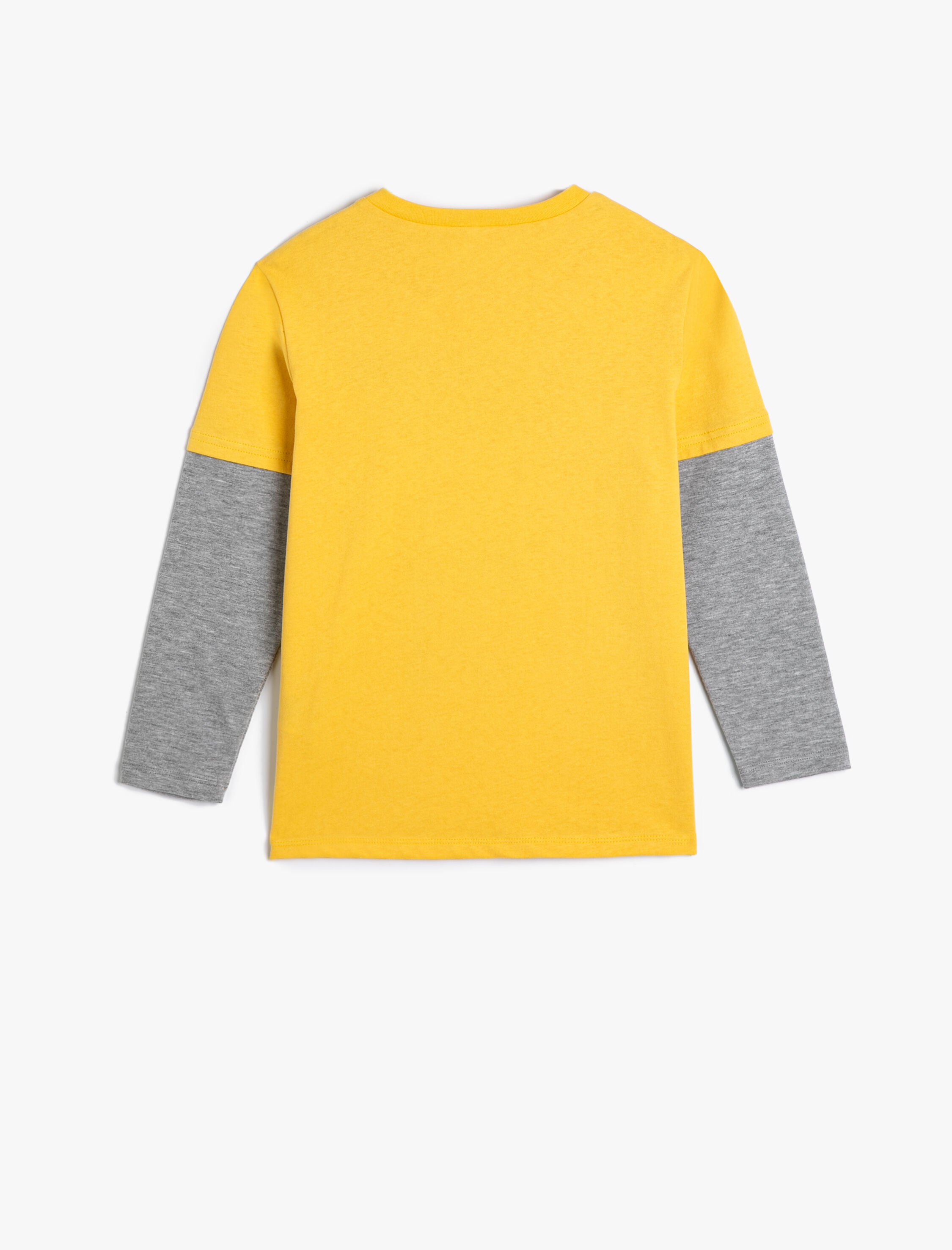  Erkek Çocuk Tişört Uzun Kollu Bisiklet Yaka Dinozor Temalı Pamuklu