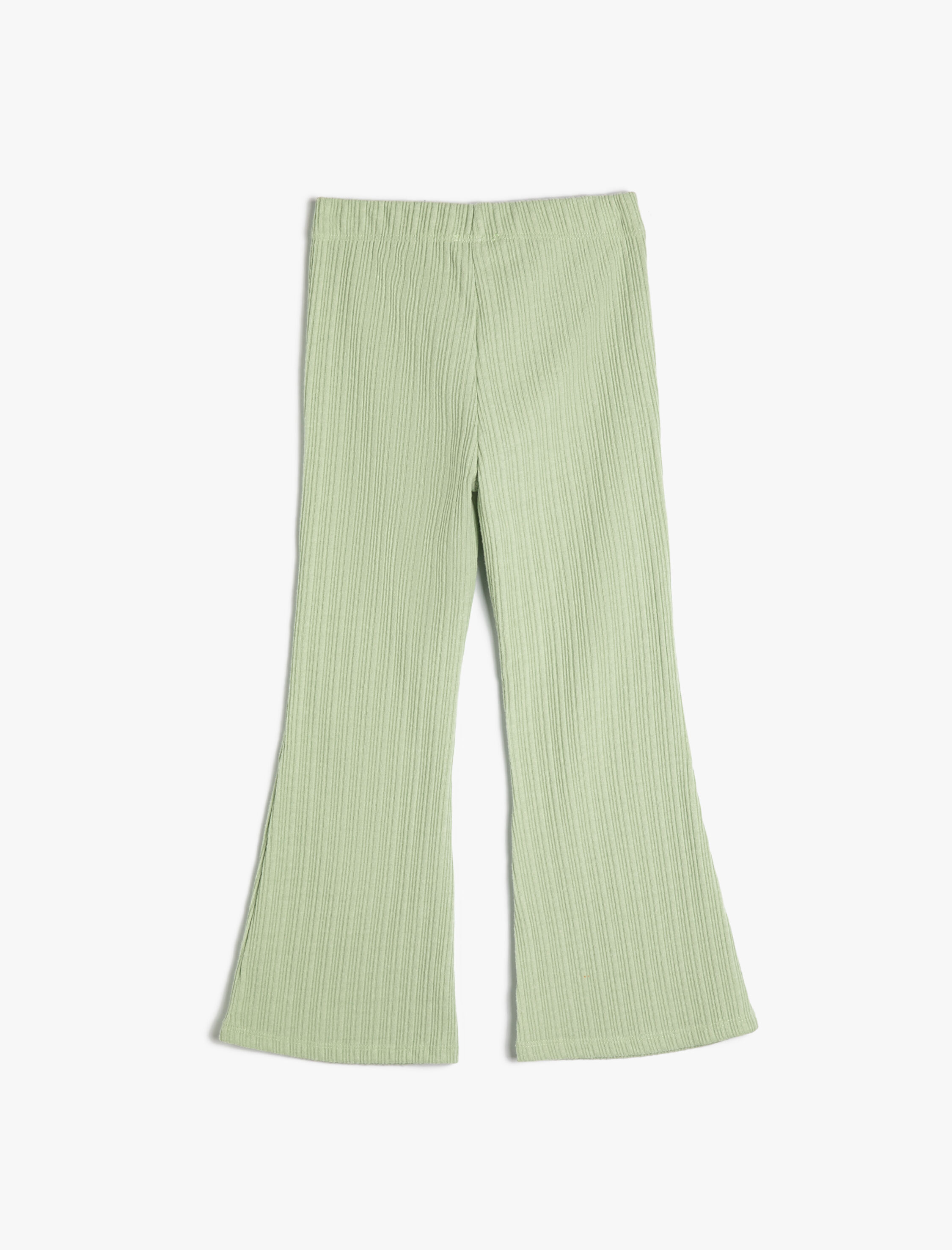  Kız Çocuk İspanyol Paça Pantolon Kaşkorse Beli Lastikli