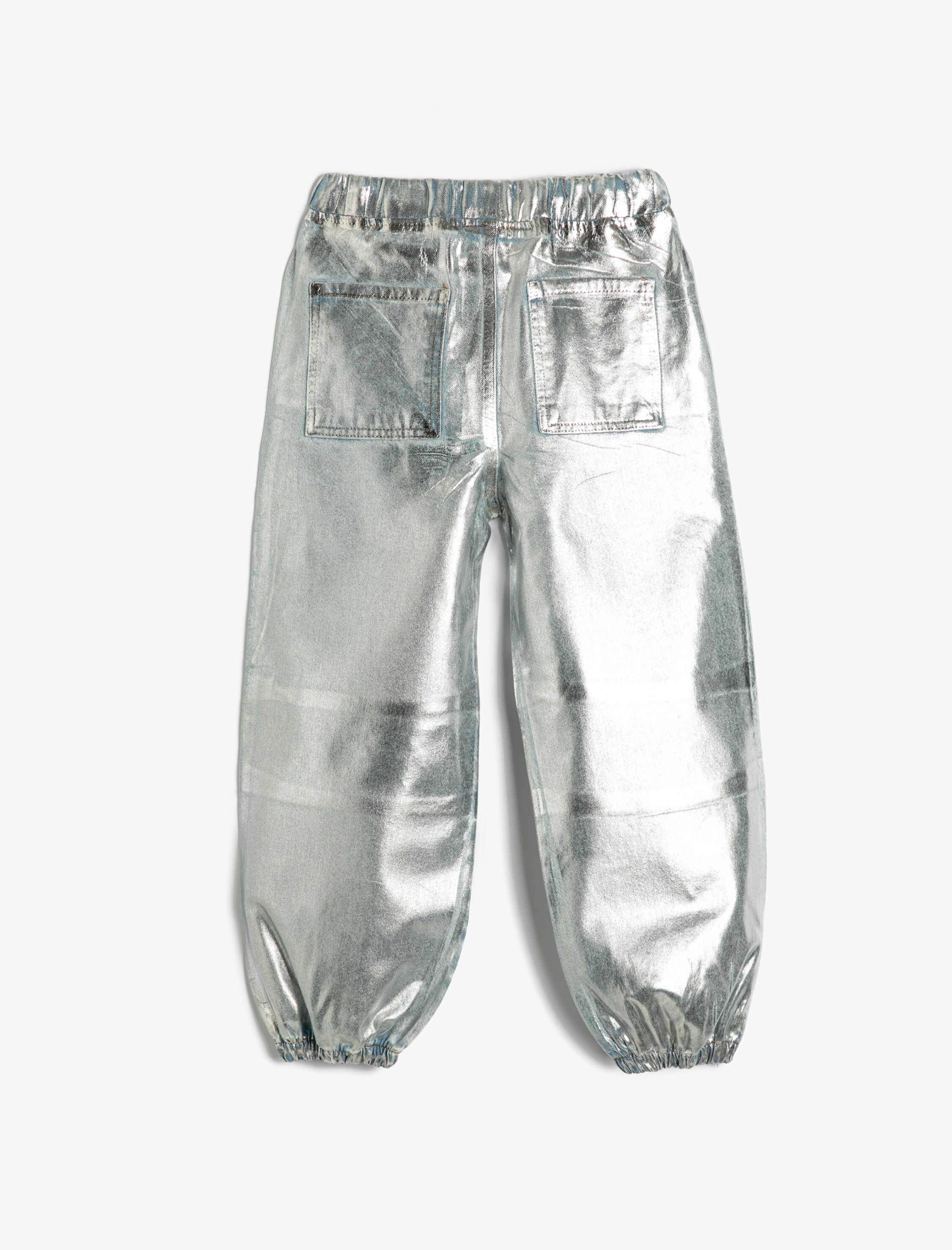  Kız Çocuk Varaklı Parlak Paraşüt Pantolon