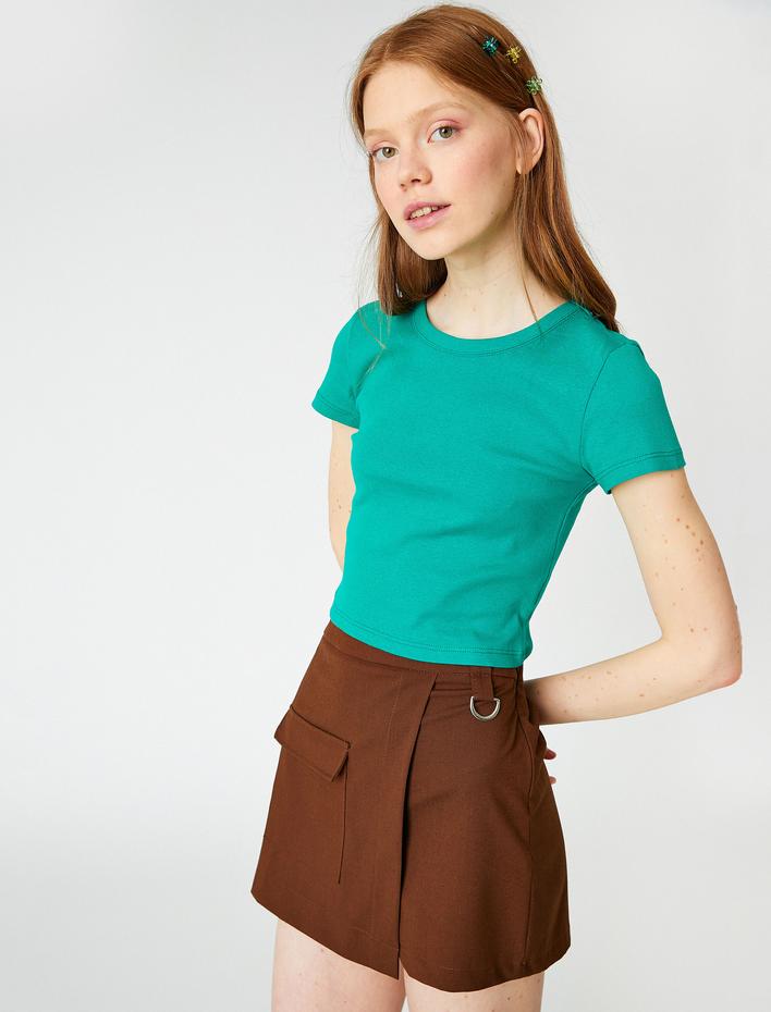  Tshirt Kısa Kollu Bisiklet Yaka Pamuklu