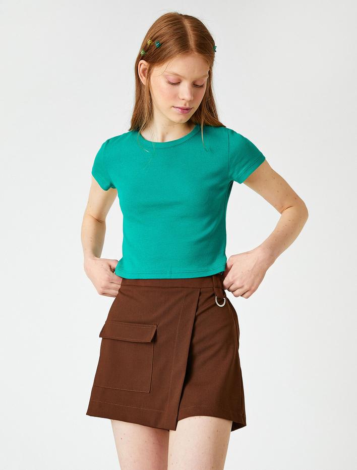  Tshirt Kısa Kollu Bisiklet Yaka Pamuklu