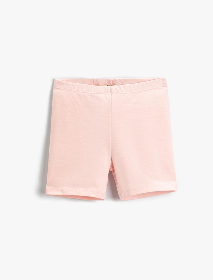 Kız Çocuk Biker Tayt Basic Normal Bel Pamuklu