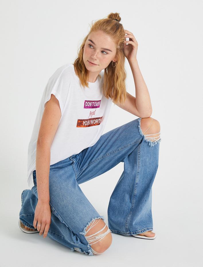  Sloganlı Tişört Baskılı