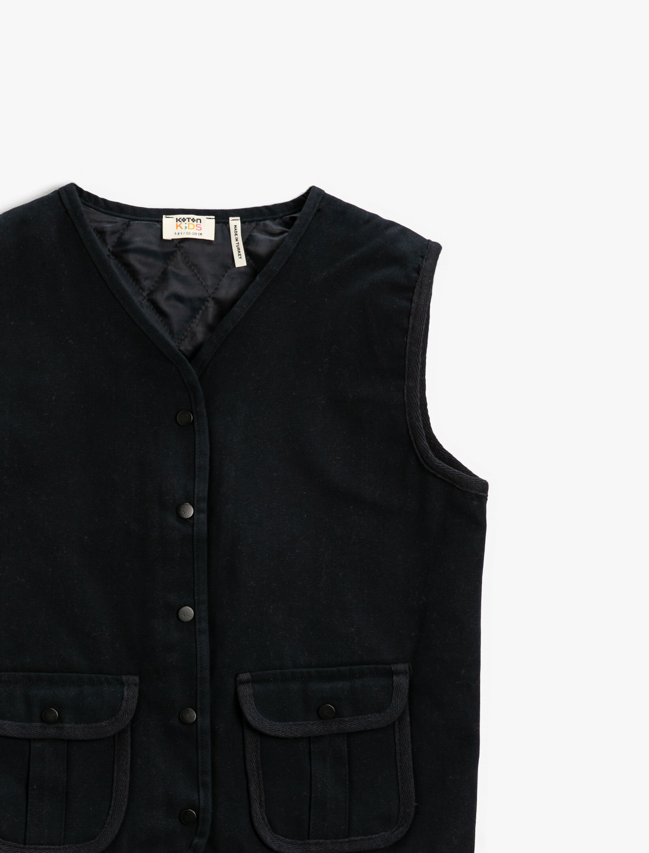  Erkek Çocuk V Yaka Yelek Pamuklu Kapitone Astarlı