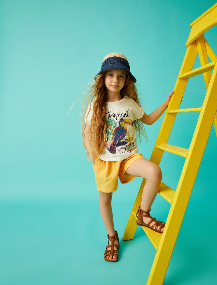 Kız Çocuk Basic Rahat Kesim Şort Pamuklu