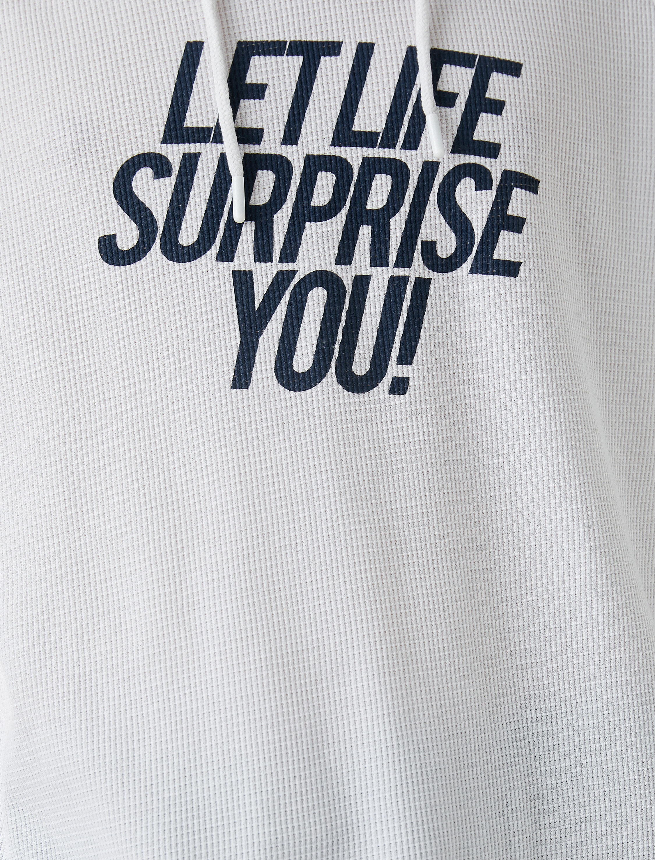   Oversize Kapşonlu Tişört Pamuklu Kolsuz Slogan Baskılı