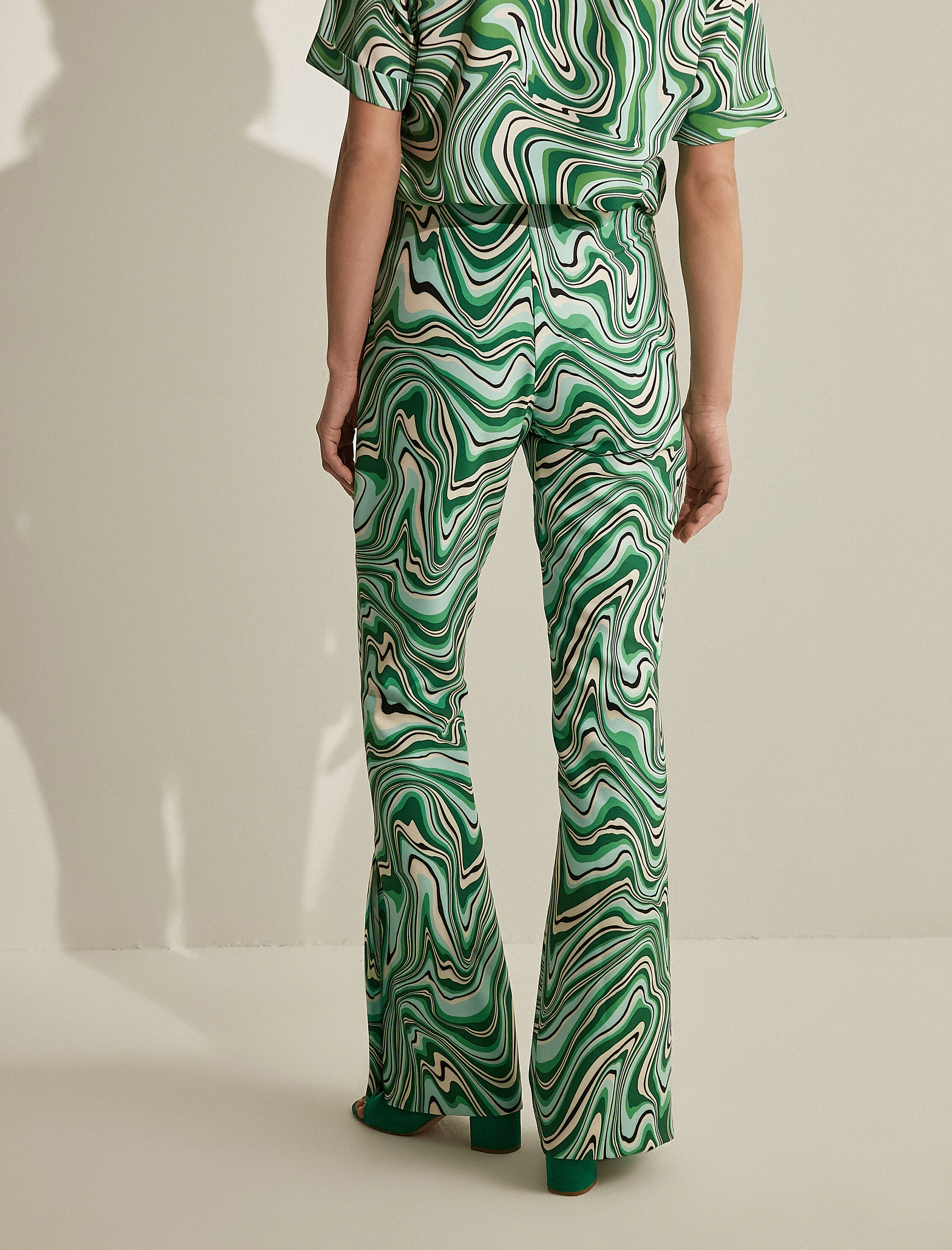   Melis Ağazat X Koton - Desenli Bol Paça Pantolon