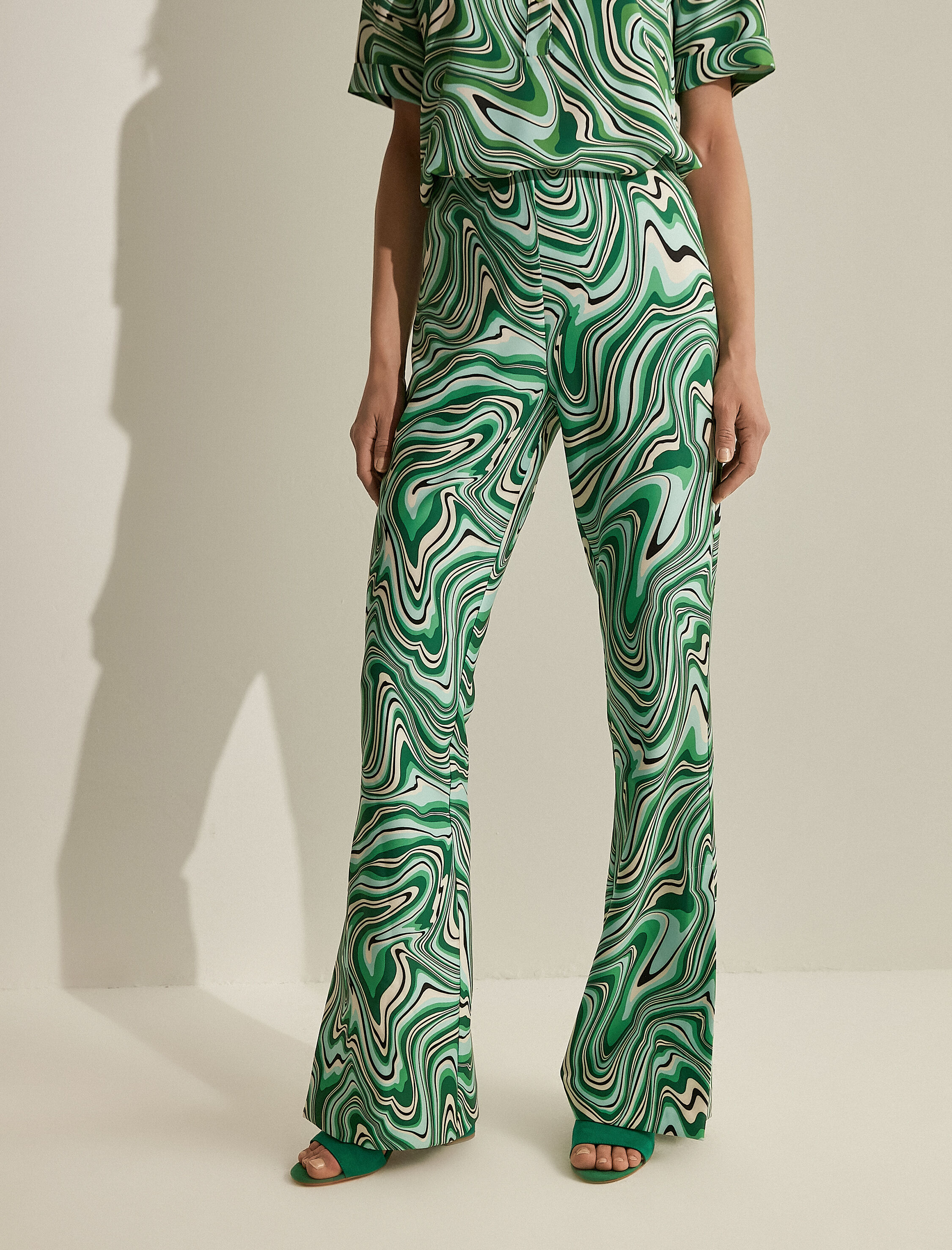   Melis Ağazat X Koton - Desenli Bol Paça Pantolon