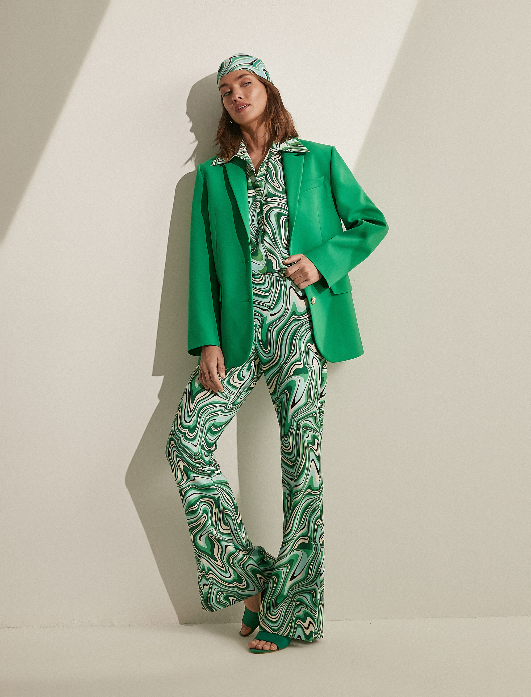   Melis Ağazat X Koton - Desenli Bol Paça Pantolon