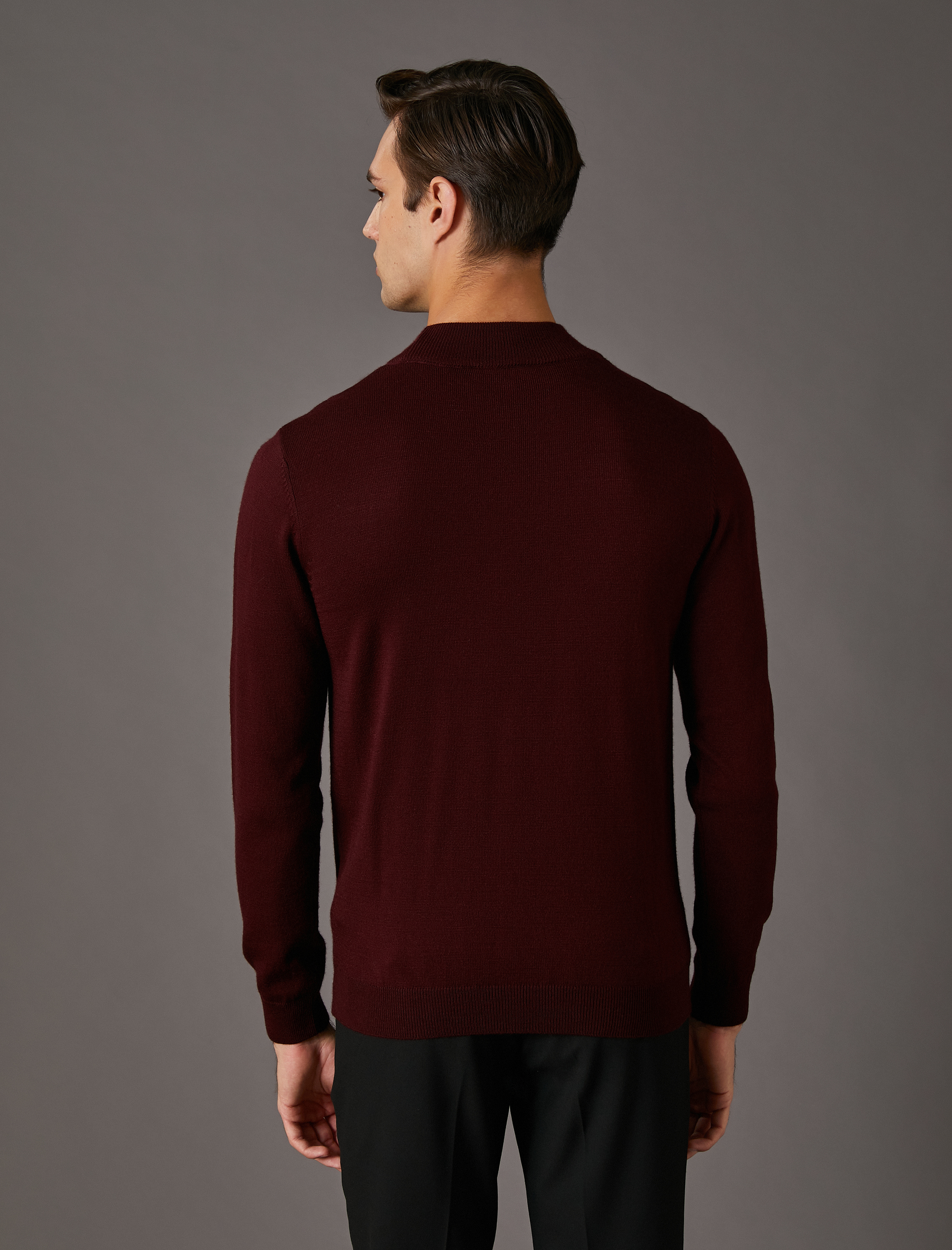   Basic Triko Kazak Yarım Balıkçı Yaka