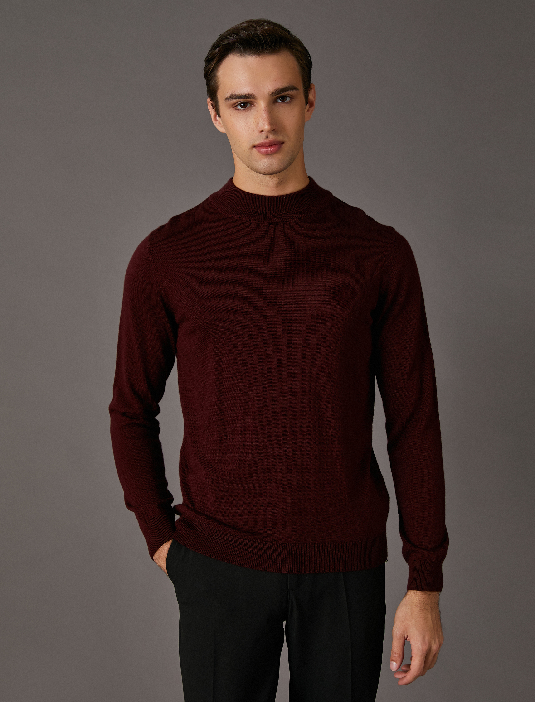   Basic Triko Kazak Yarım Balıkçı Yaka