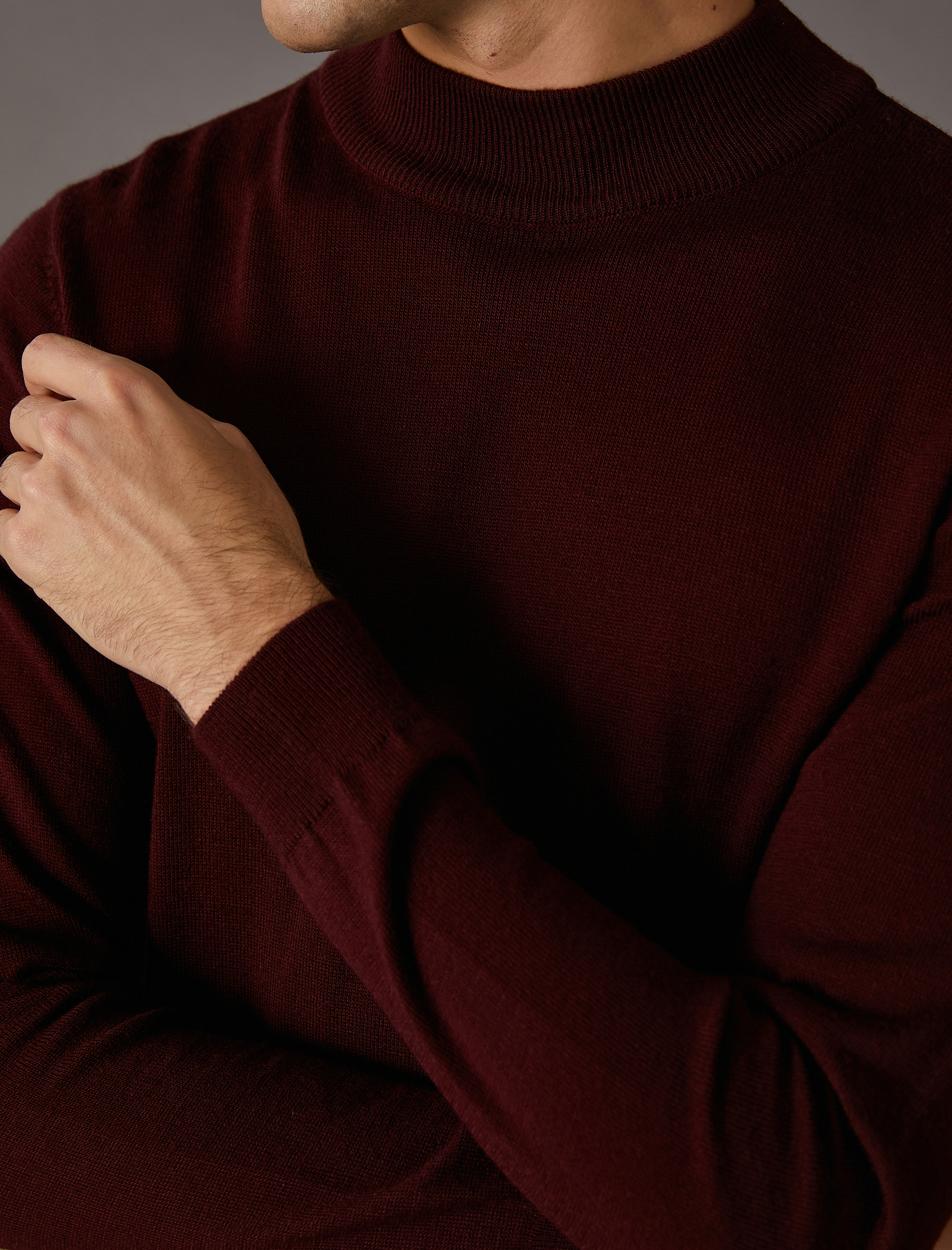   Basic Triko Kazak Yarım Balıkçı Yaka