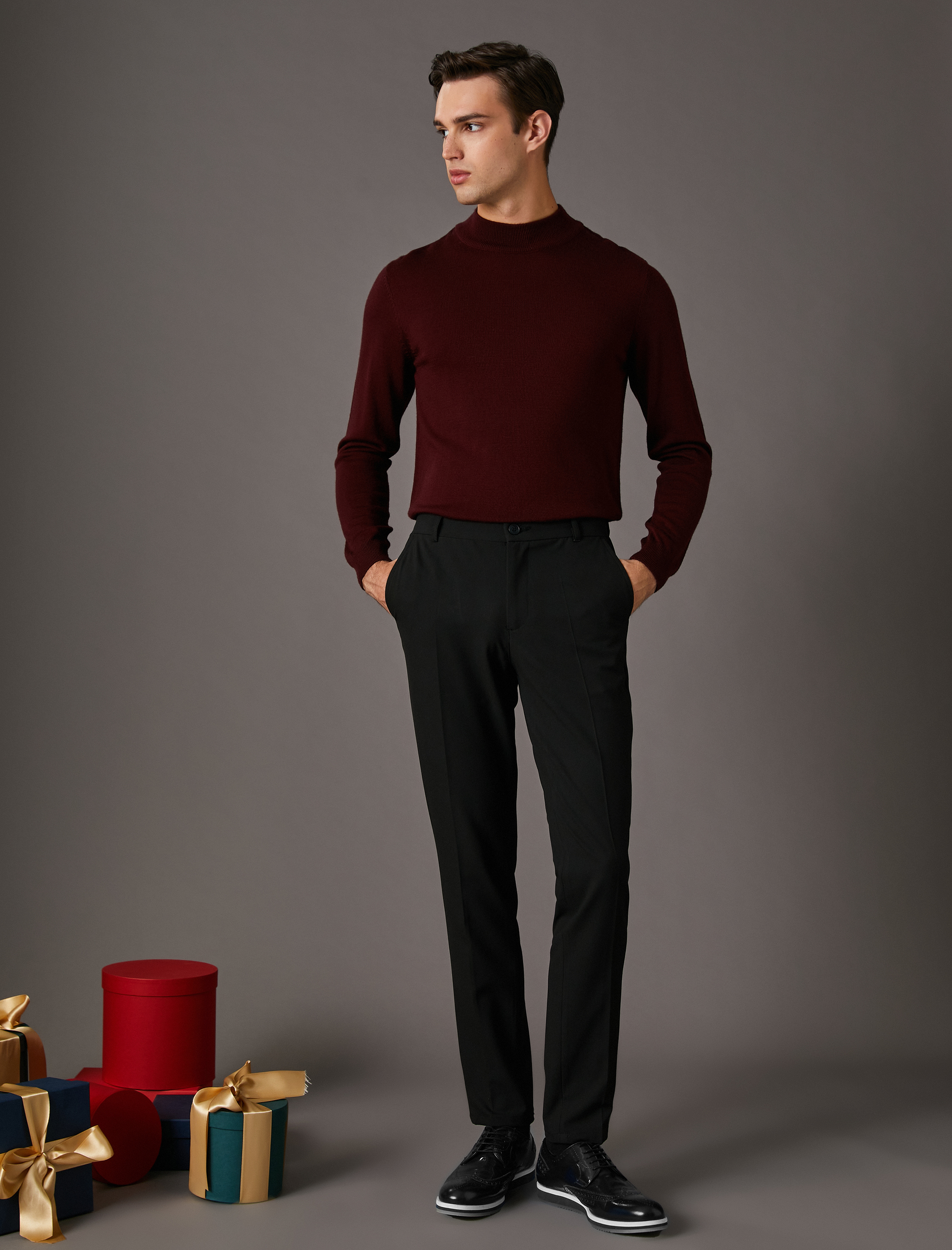   Basic Triko Kazak Yarım Balıkçı Yaka