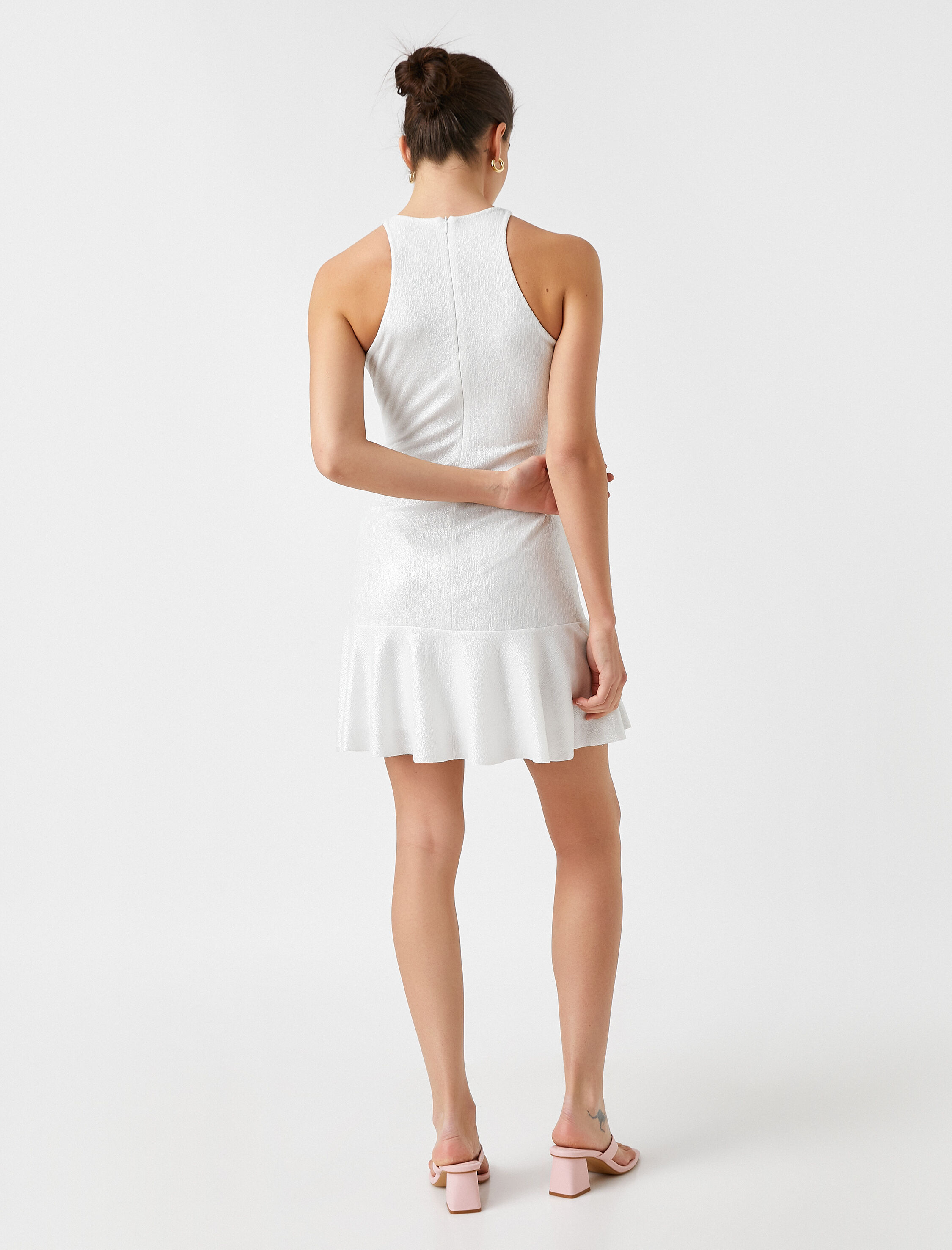   Fırfır Detaylı Mini Elbise