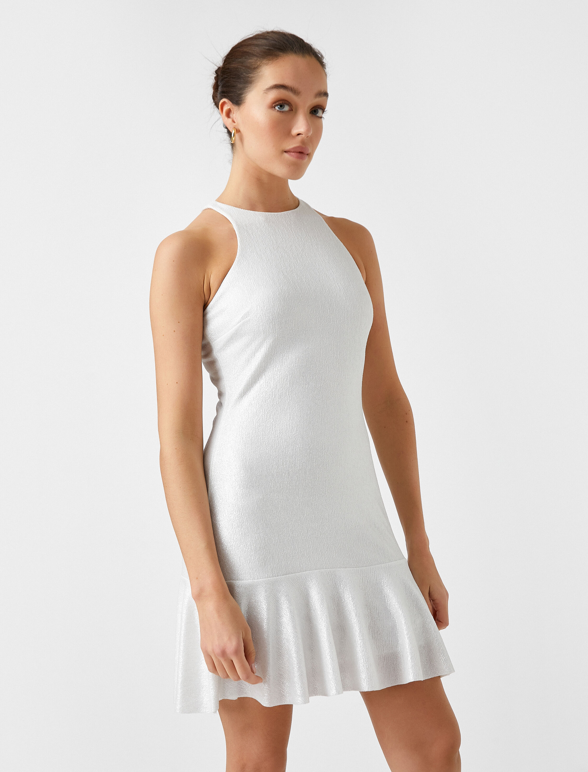   Fırfır Detaylı Mini Elbise