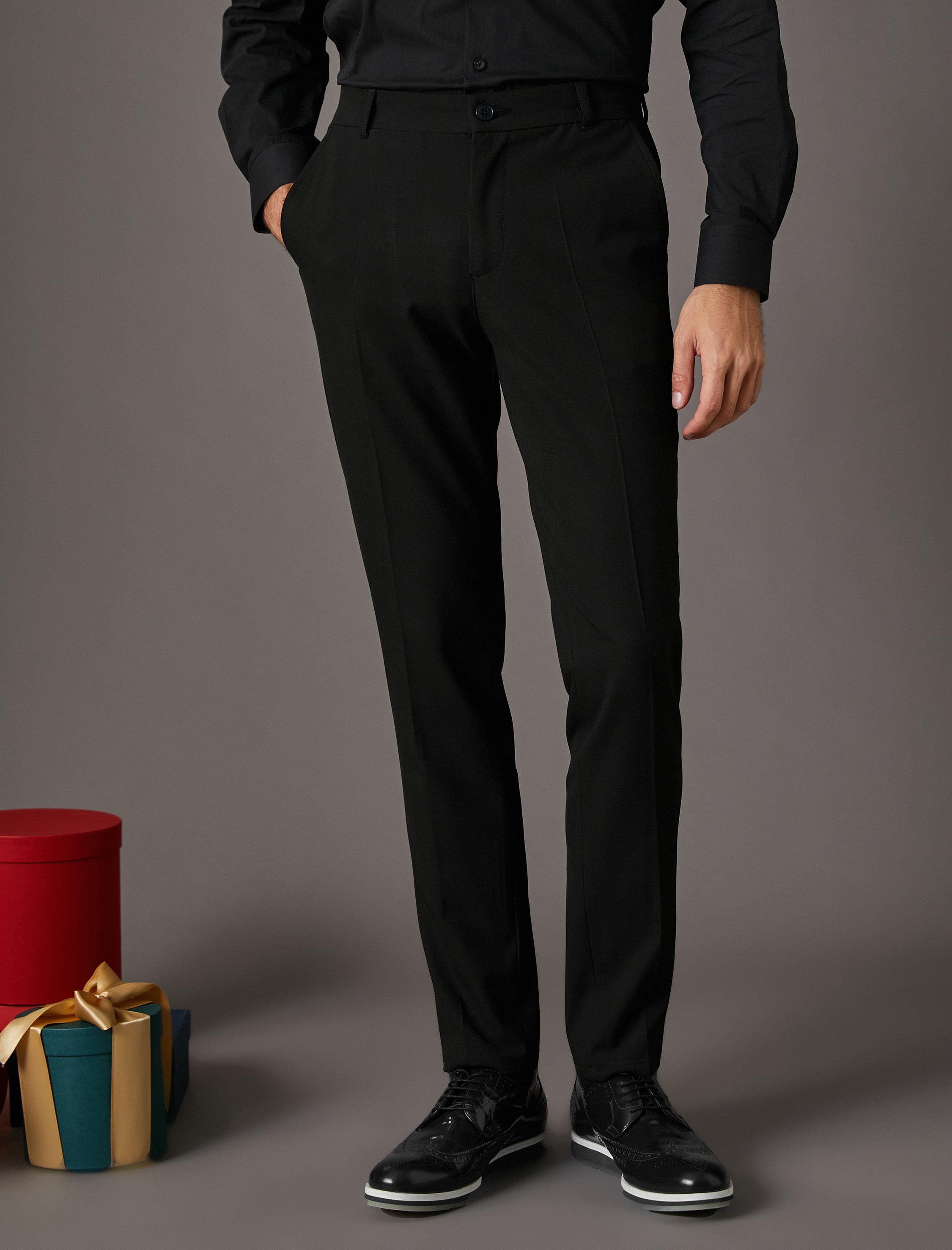   Klasik Pantolon Slim Fit Düğmeli Cep Detaylı