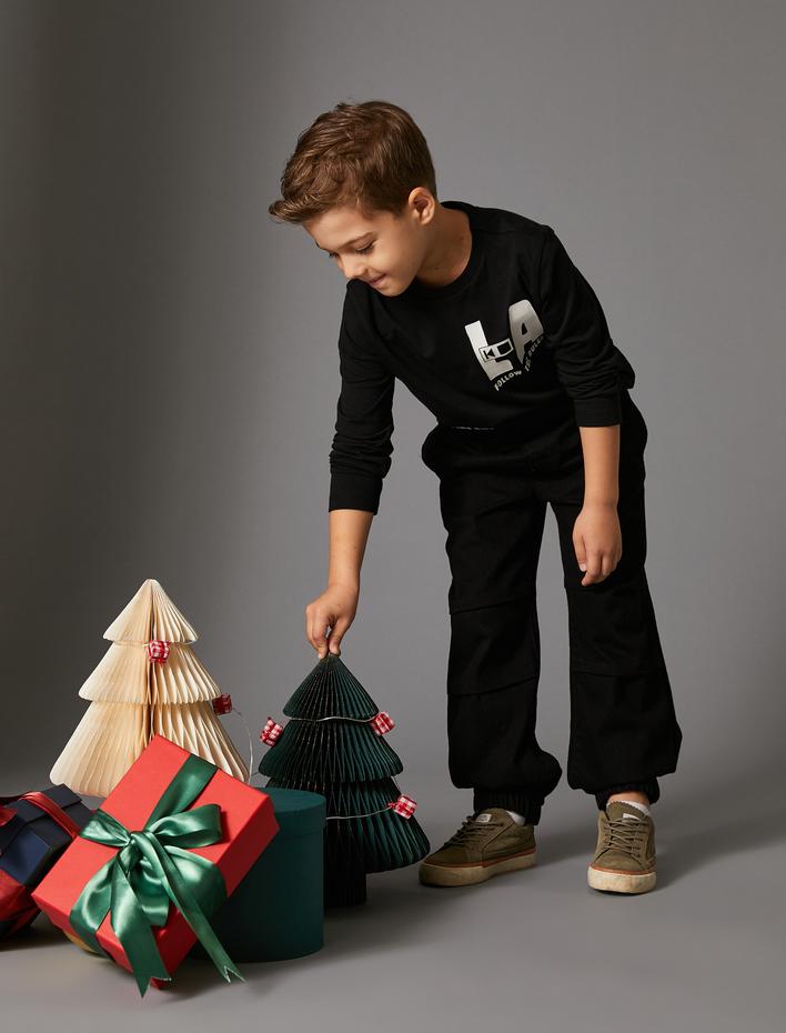 Erkek Çocuk Paraşüt Pantolon Cepli Beli Lastikli Pamuklu - Parachute Jean