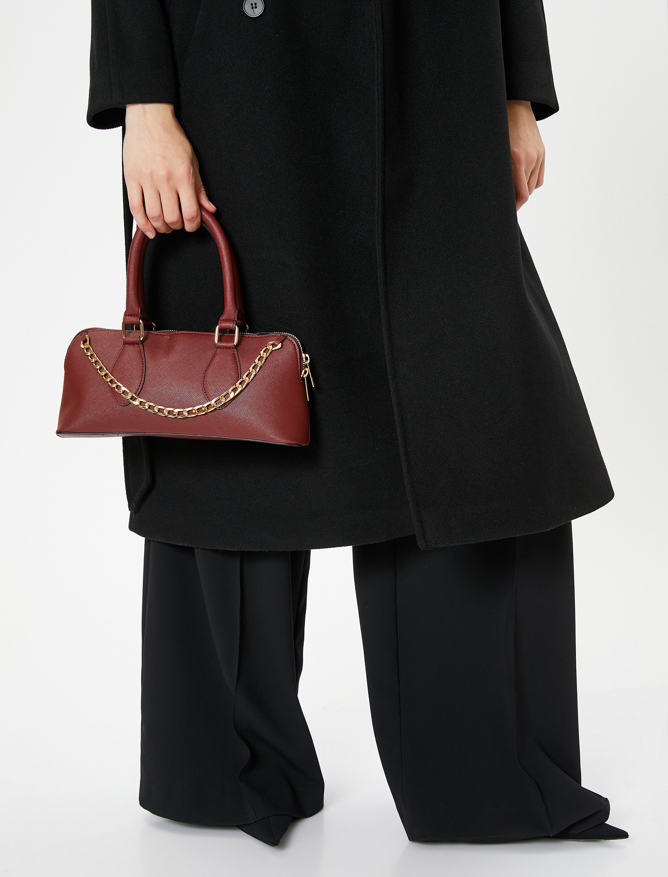  Kadın Omuz Çantası Suni Deri Zincir Detaylı