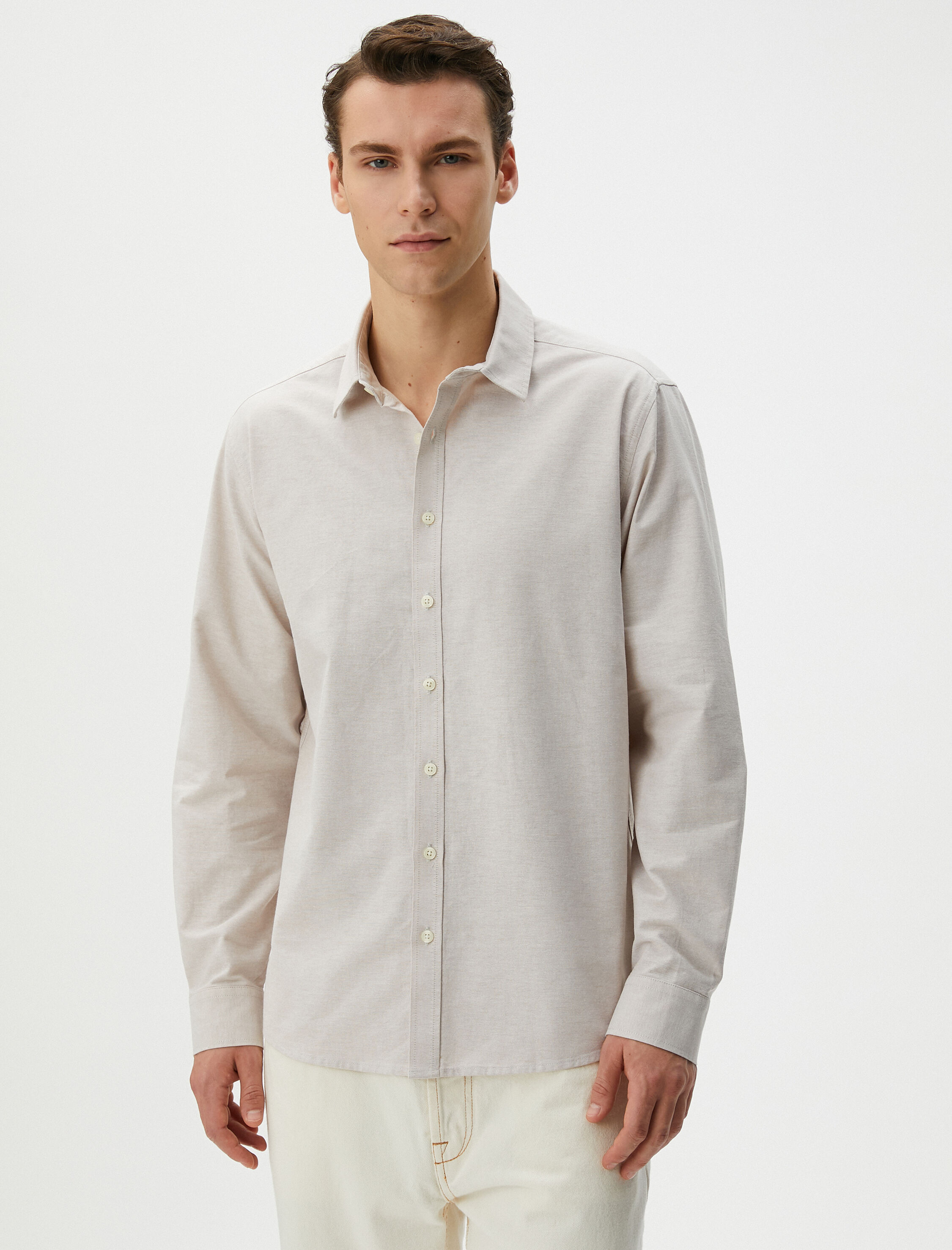   Klasik Gömlek Uzun Kollu Düğmeli Pamuklu