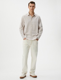 Klasik Gömlek Uzun Kollu Düğmeli Pamuklu