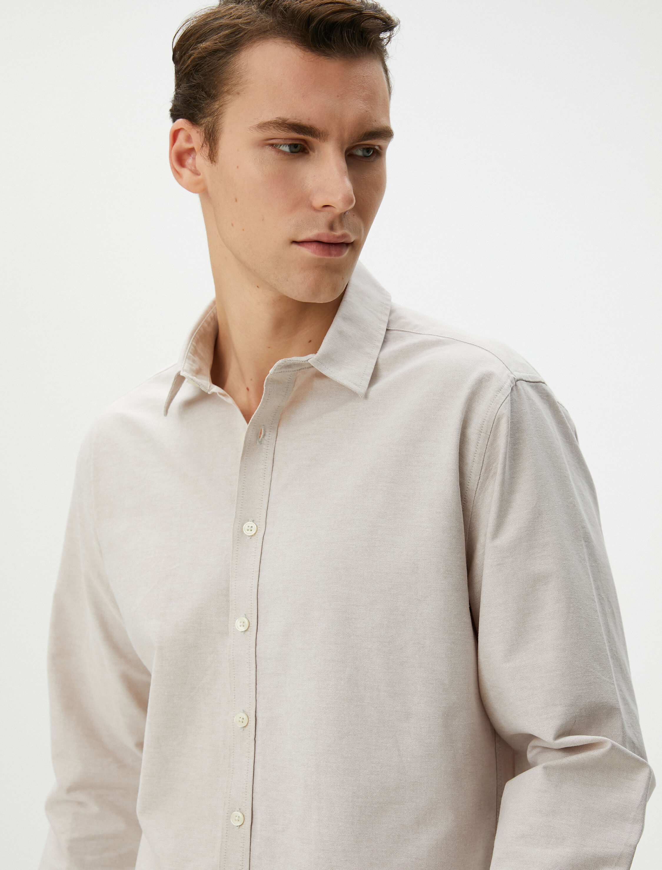   Klasik Gömlek Uzun Kollu Düğmeli Pamuklu