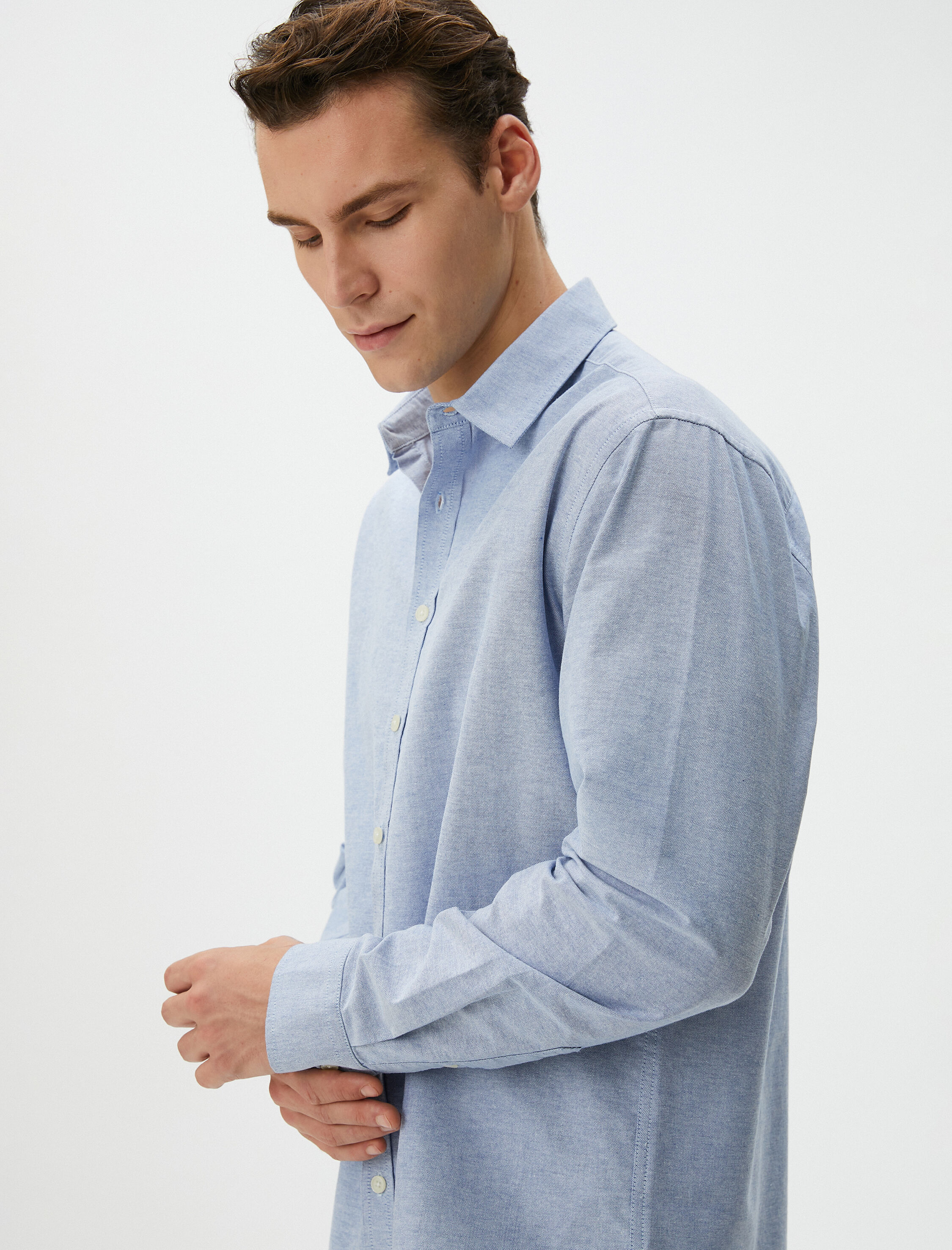   Klasik Gömlek Uzun Kollu Düğmeli Pamuklu