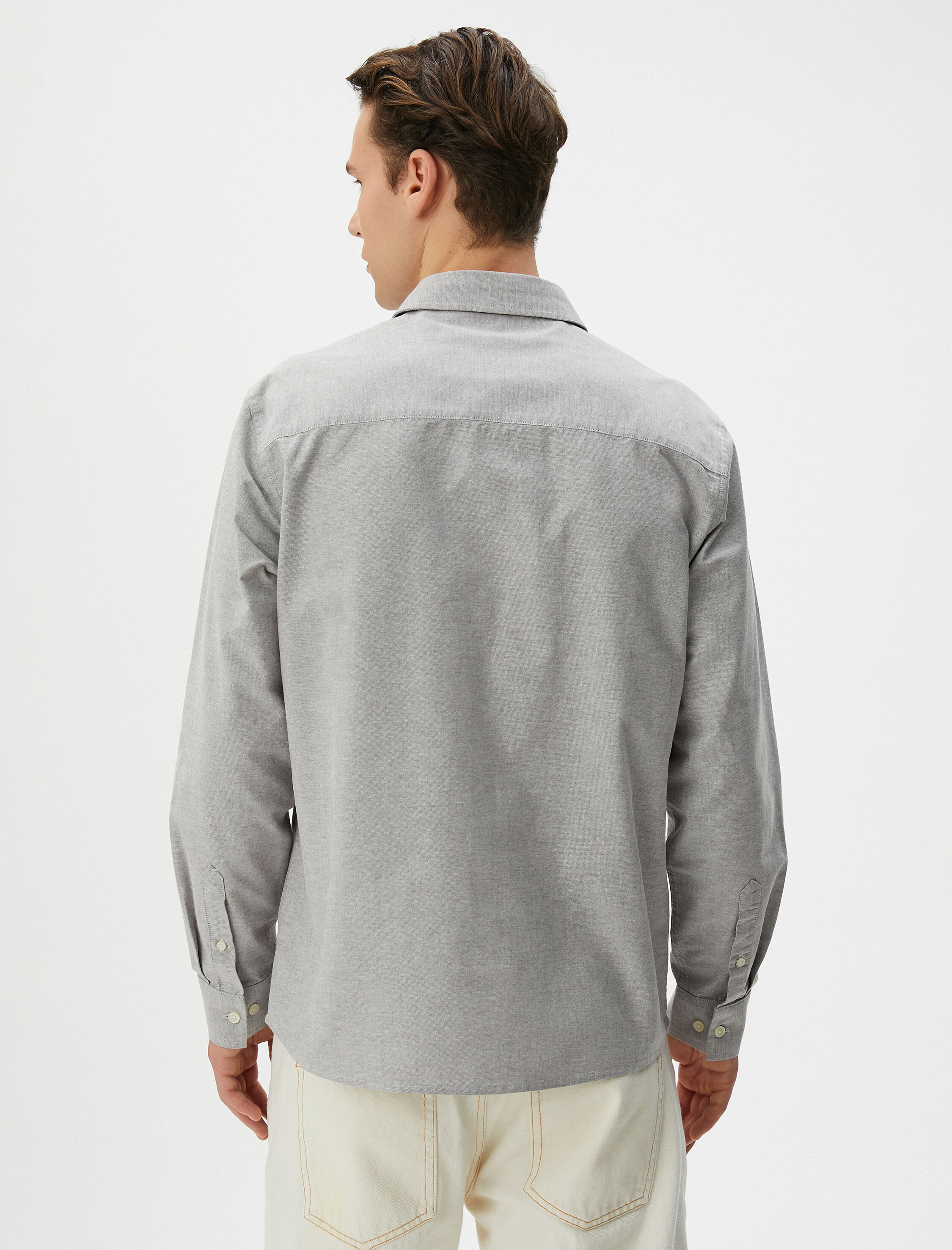   Klasik Gömlek Uzun Kollu Düğmeli Pamuklu