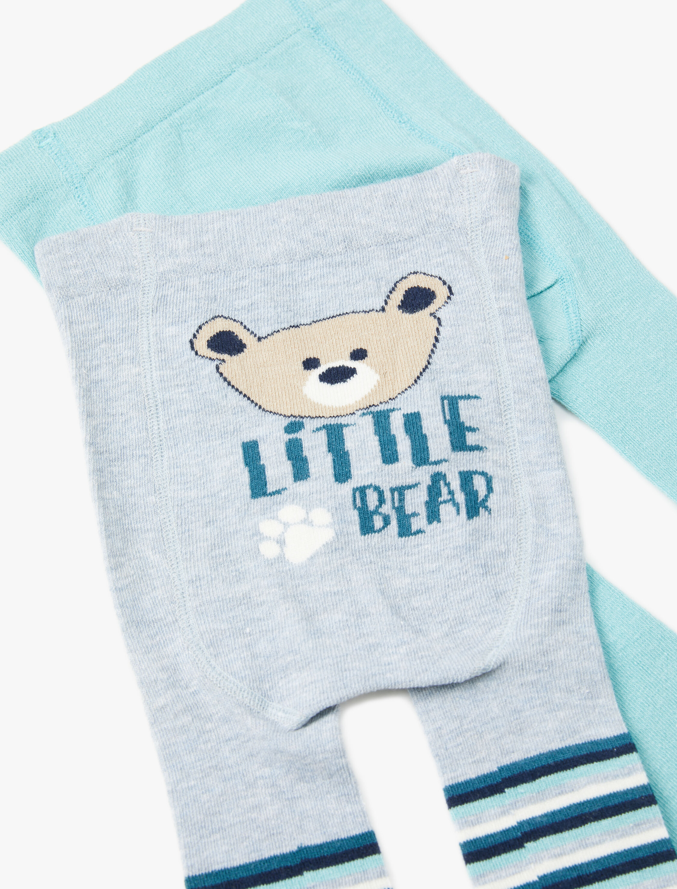  Erkek Bebek 2'li Pamuklu Külotlu Çorap Çok Renkli Desenli