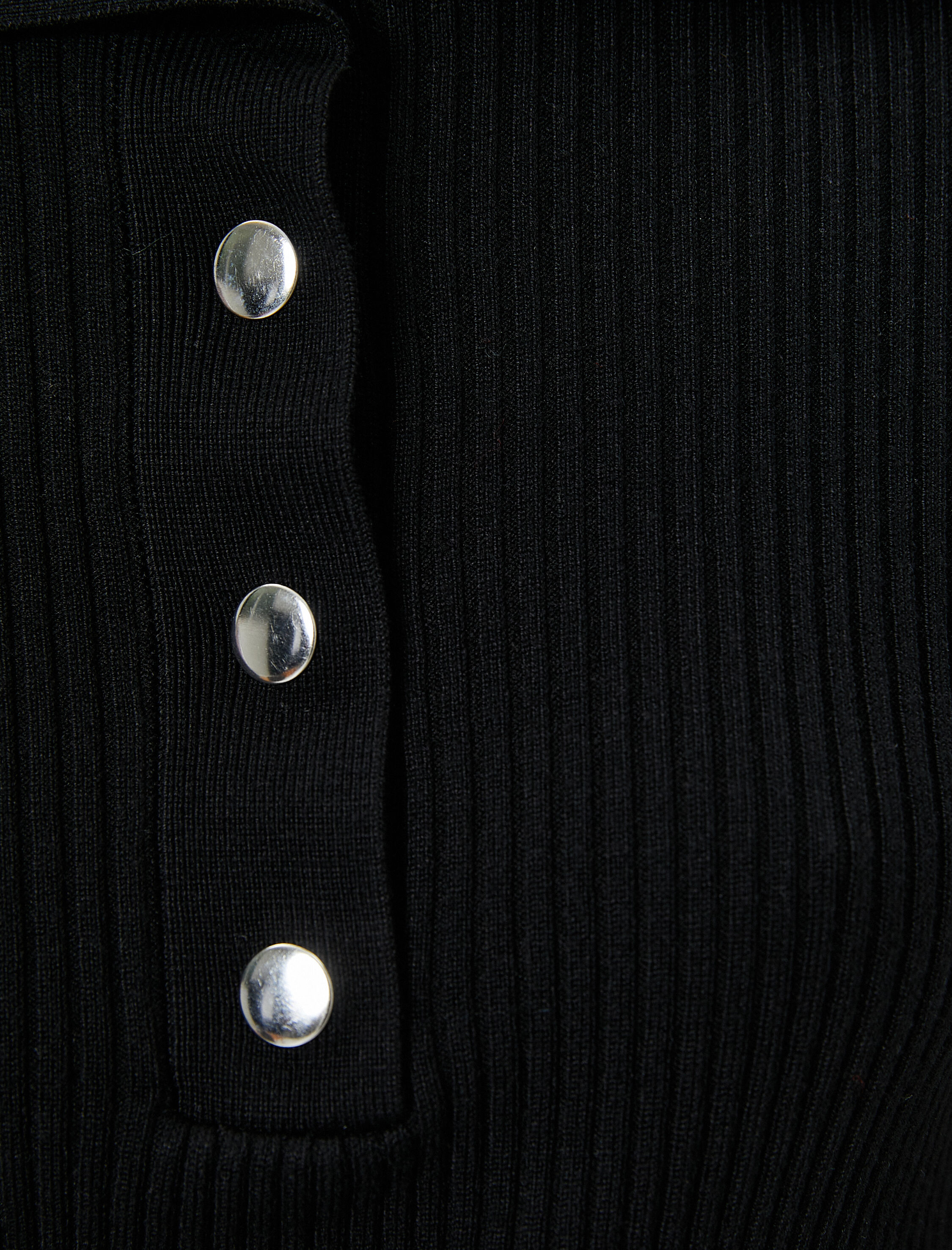   Triko Kazak Geniş Yaka Çıtçıt Düğmeli Fitilli