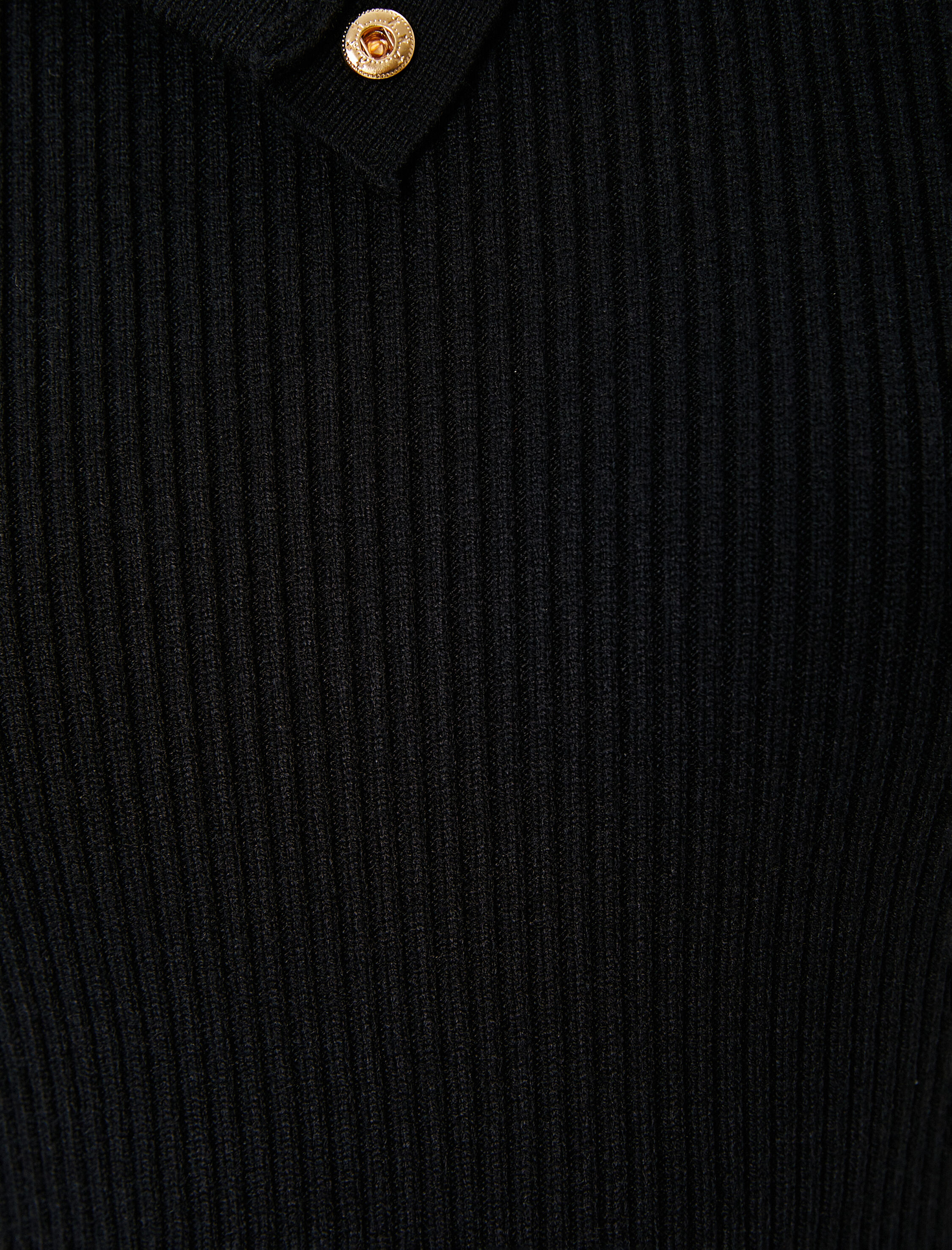   Midi Triko Elbise Fitilli Düğmeli Geniş Yaka