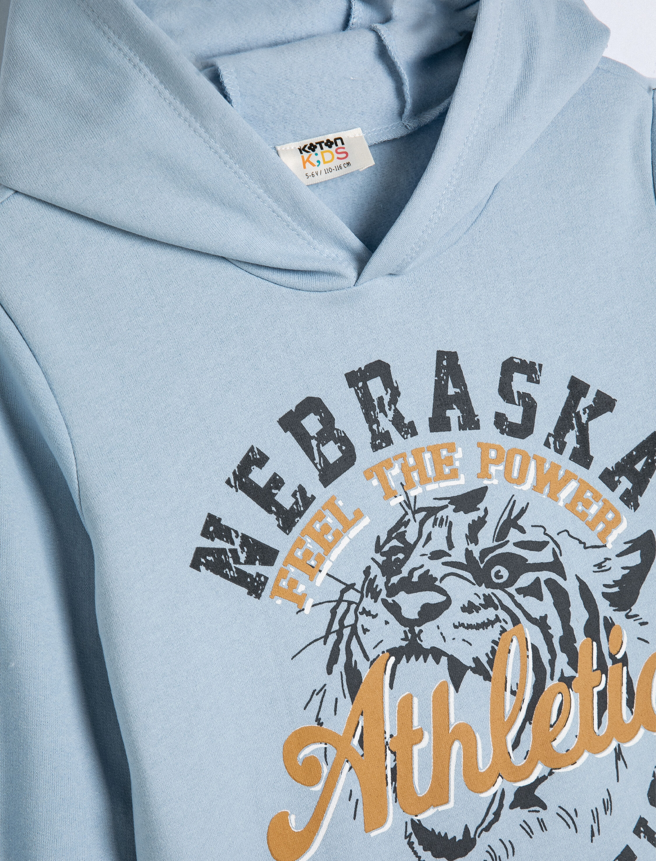  Erkek Çocuk Kapşonlu Sweatshirt Şehir Temalı Baskılı Uzun Kollu Renk Bloklu Şardonlu