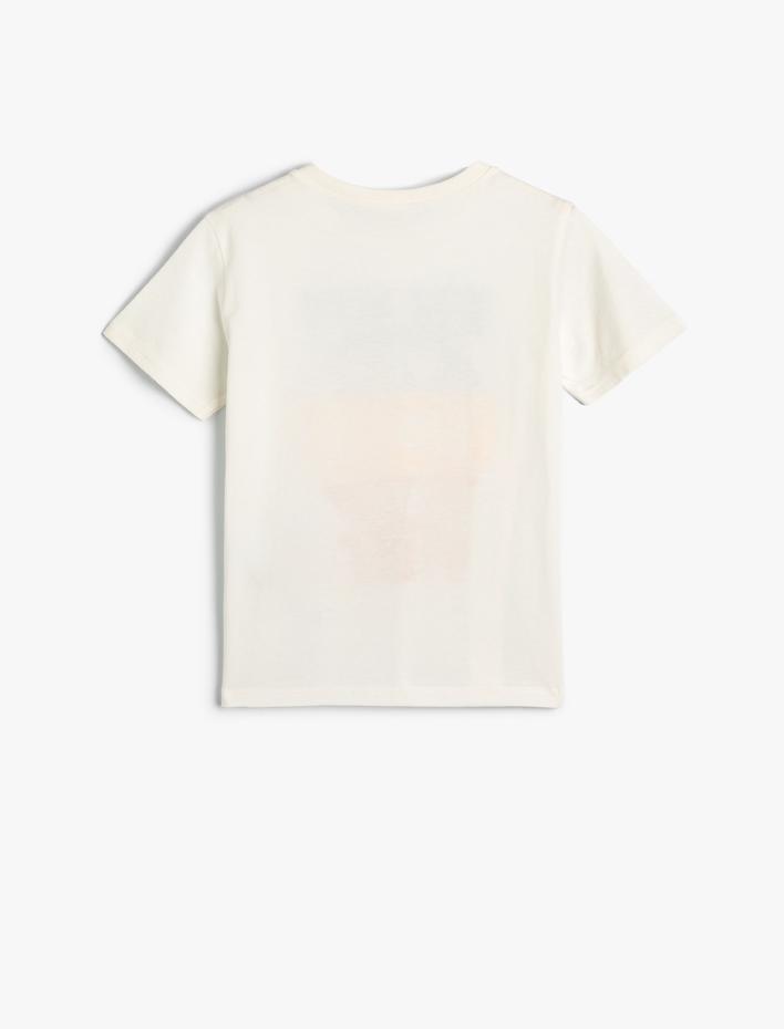 Erkek Çocuk Tişört Kısa Kollu Bisiklet Yaka Slogan Baskılı Pamuklu