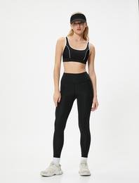 Basic Spor Tayt Yüksek Bel Slim Fit Aplike Cep Detaylı